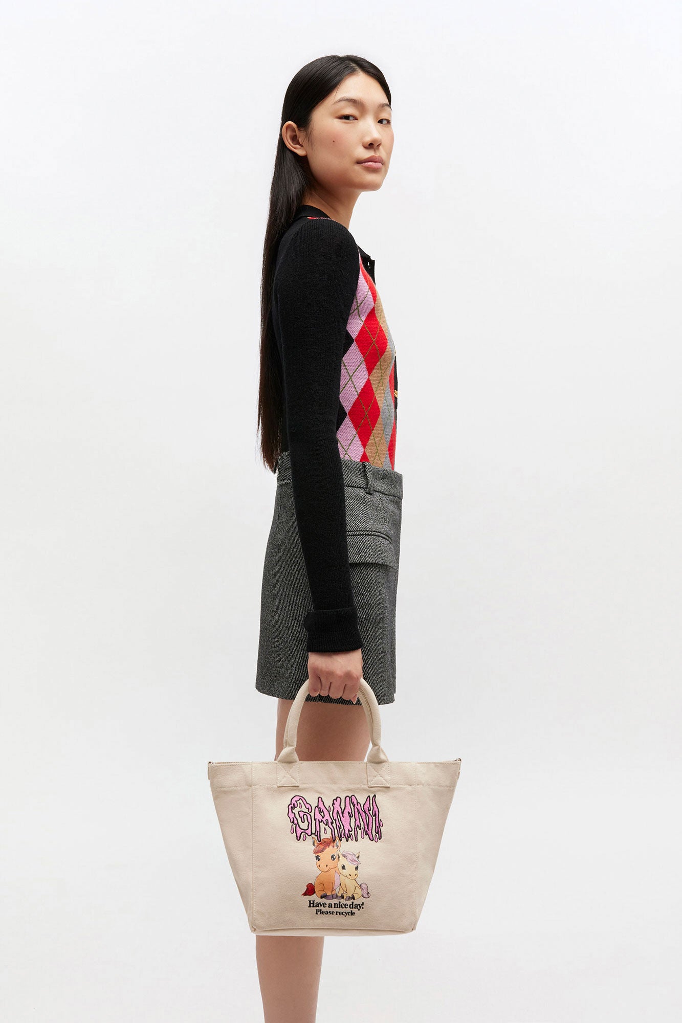 Small Easy Pony Printed Shopper - GANNI