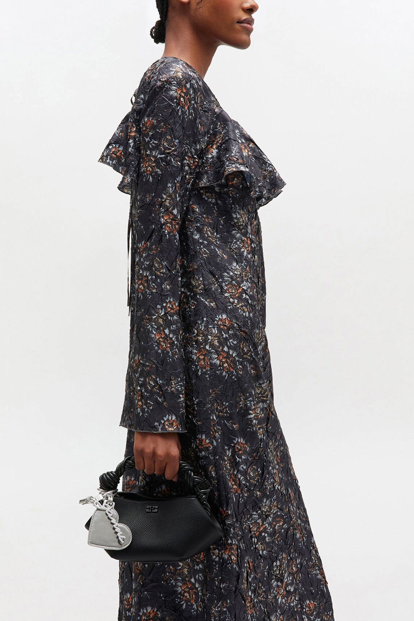 Black Black Grained Mini Bou Bag - GANNI