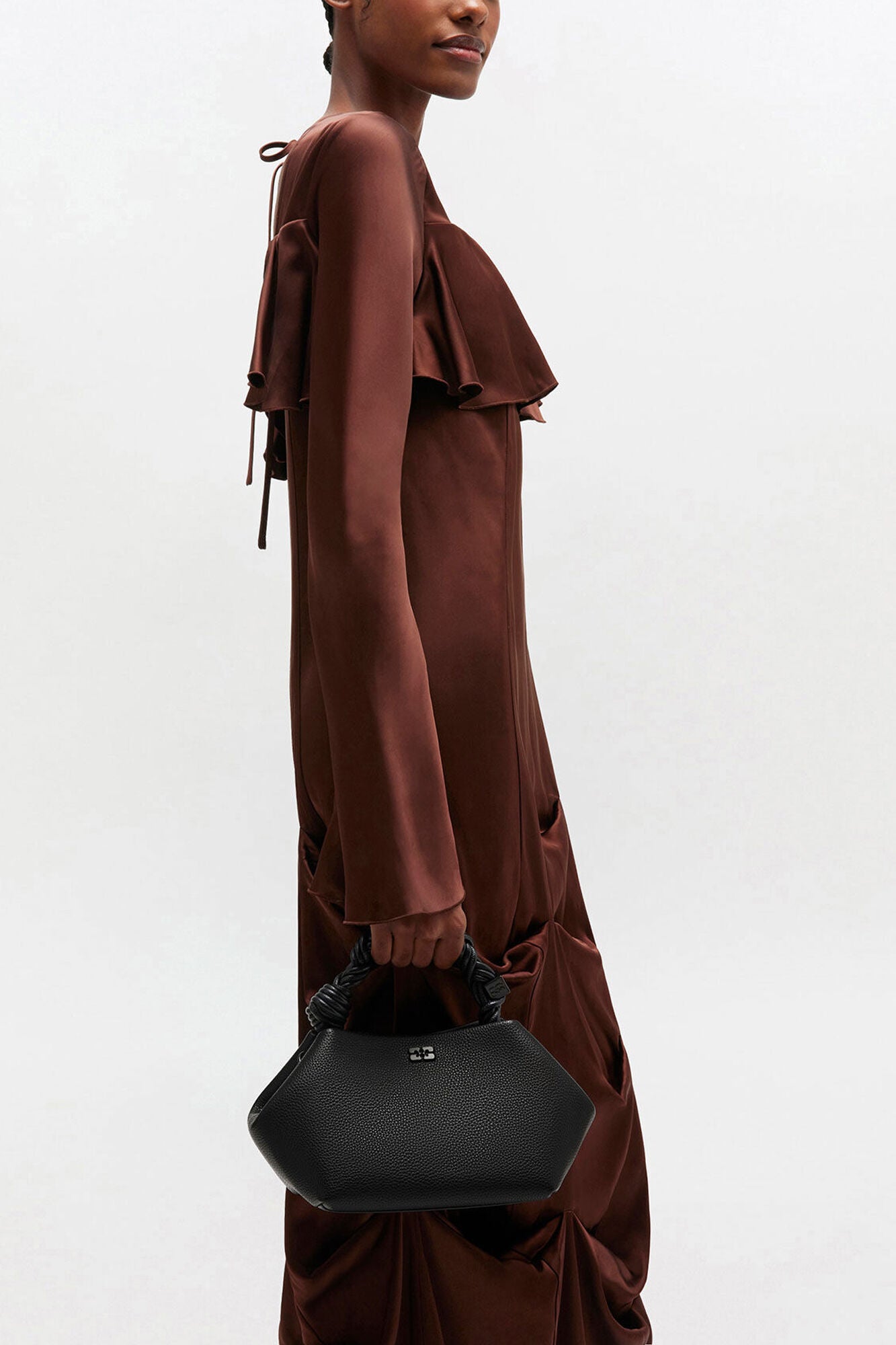 Black Black Grained Small Bou Bag - GANNI