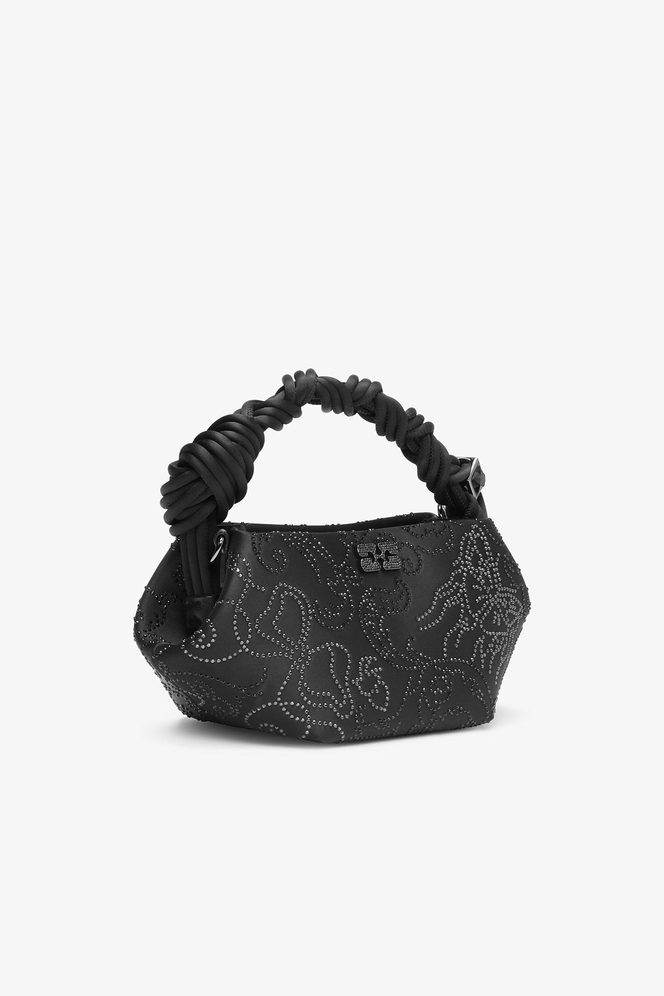 Black Black Rhinestone Mini Bou Bag - GANNI