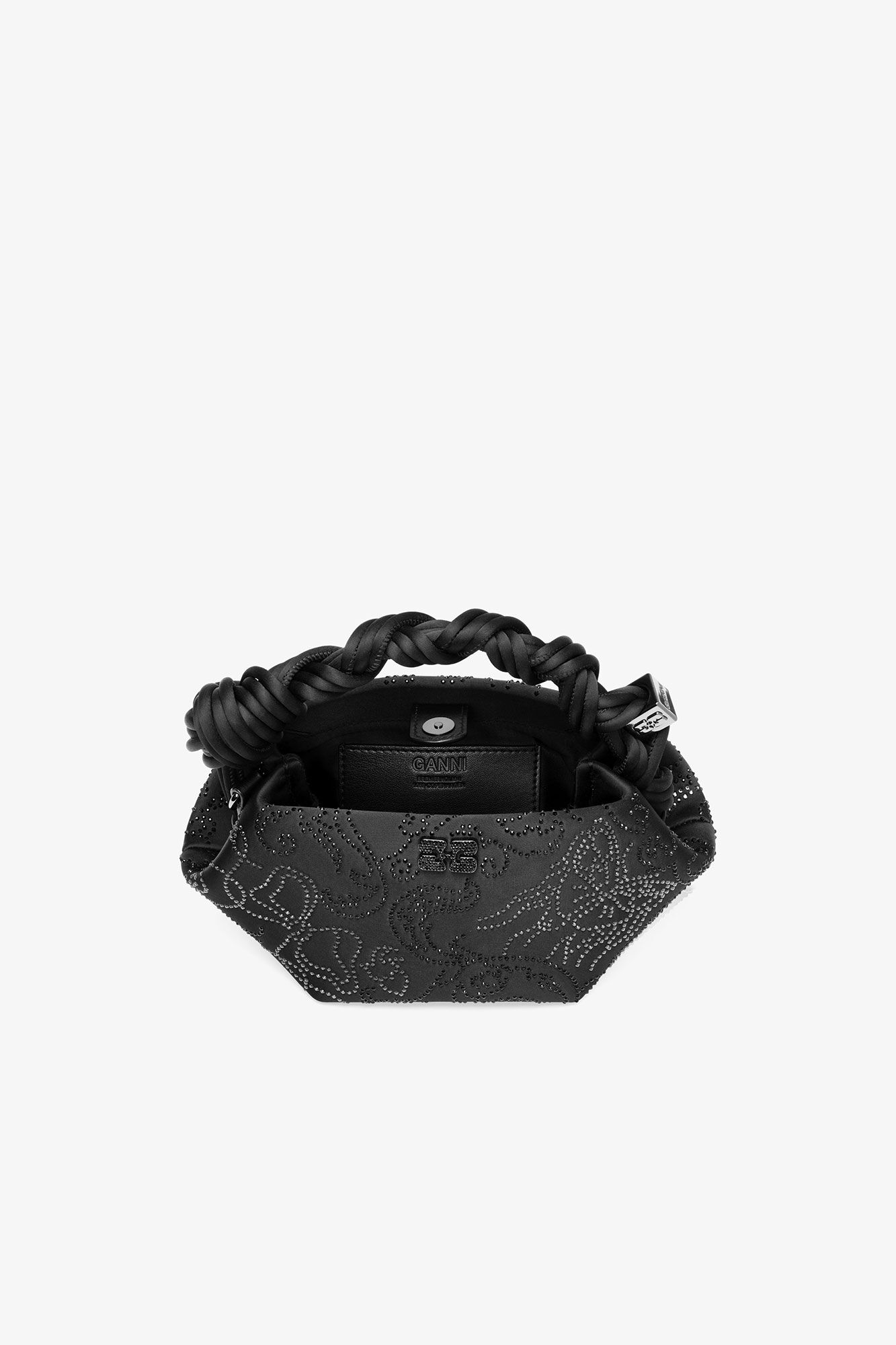 Black Black Rhinestone Mini Bou Bag - GANNI