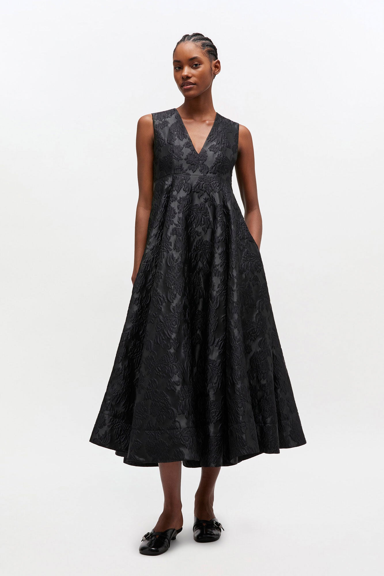 Satin Cloque Long Dress - GANNI