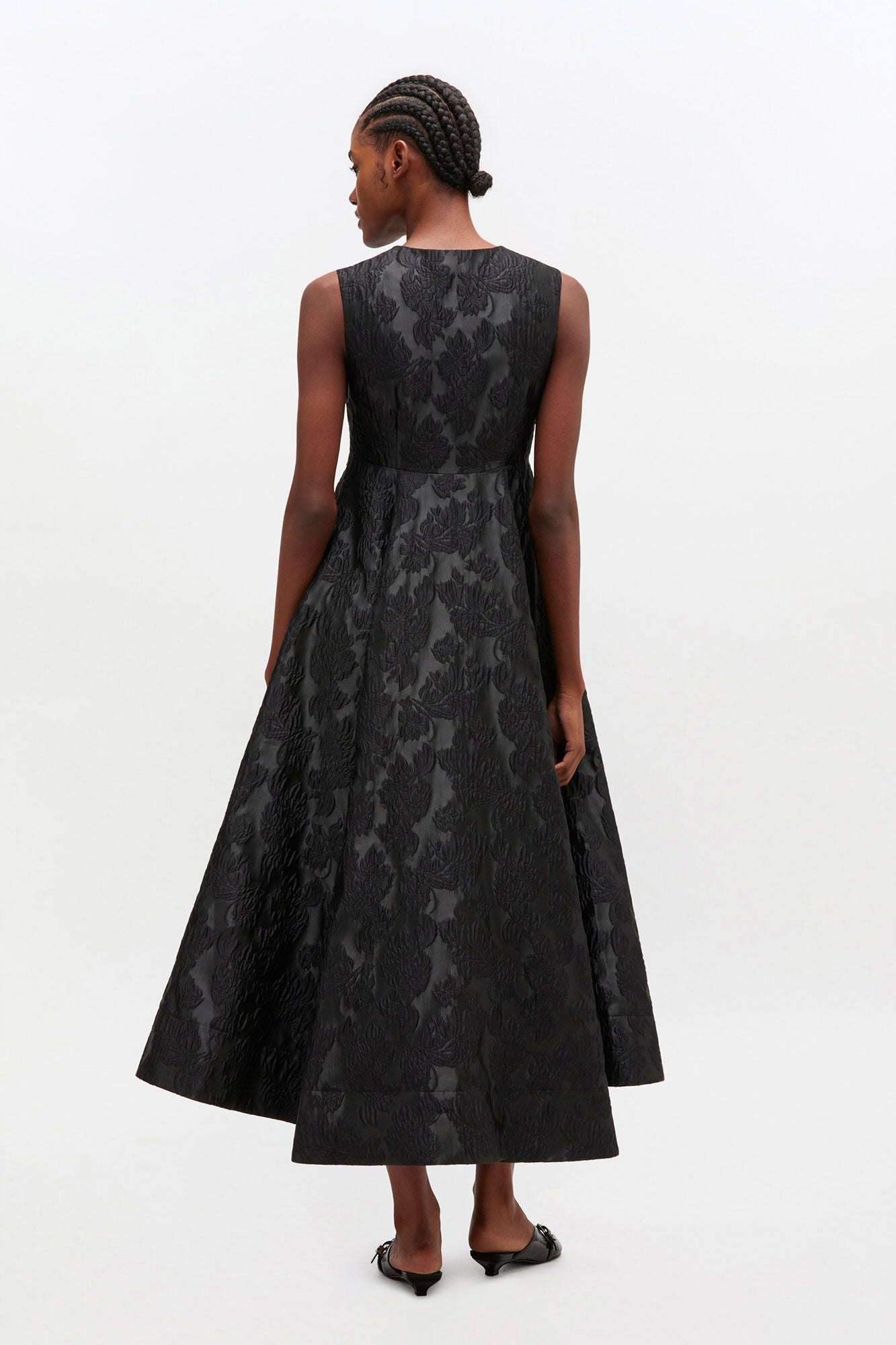 Satin Cloque Long Dress - GANNI