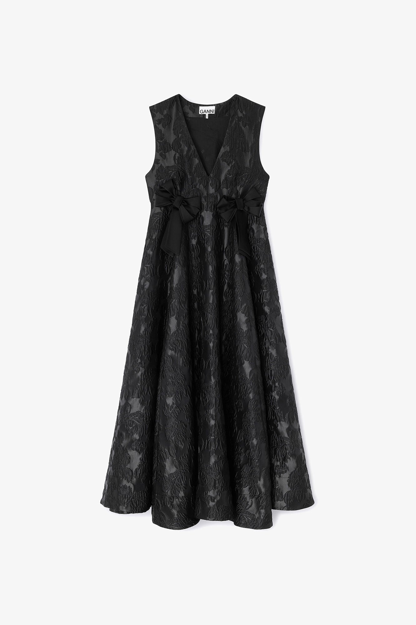 Satin Cloque Long Dress - GANNI