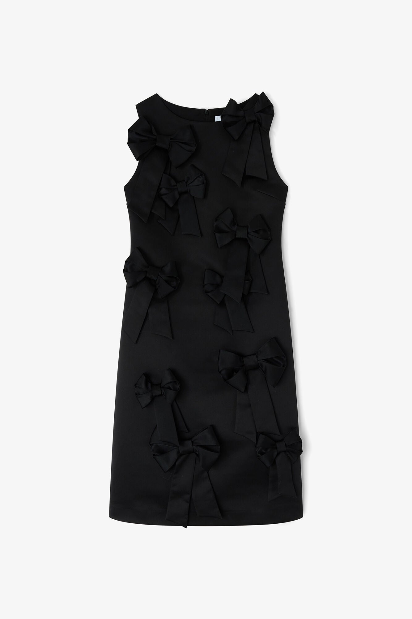 Black Satin Bow Dress - GANNI