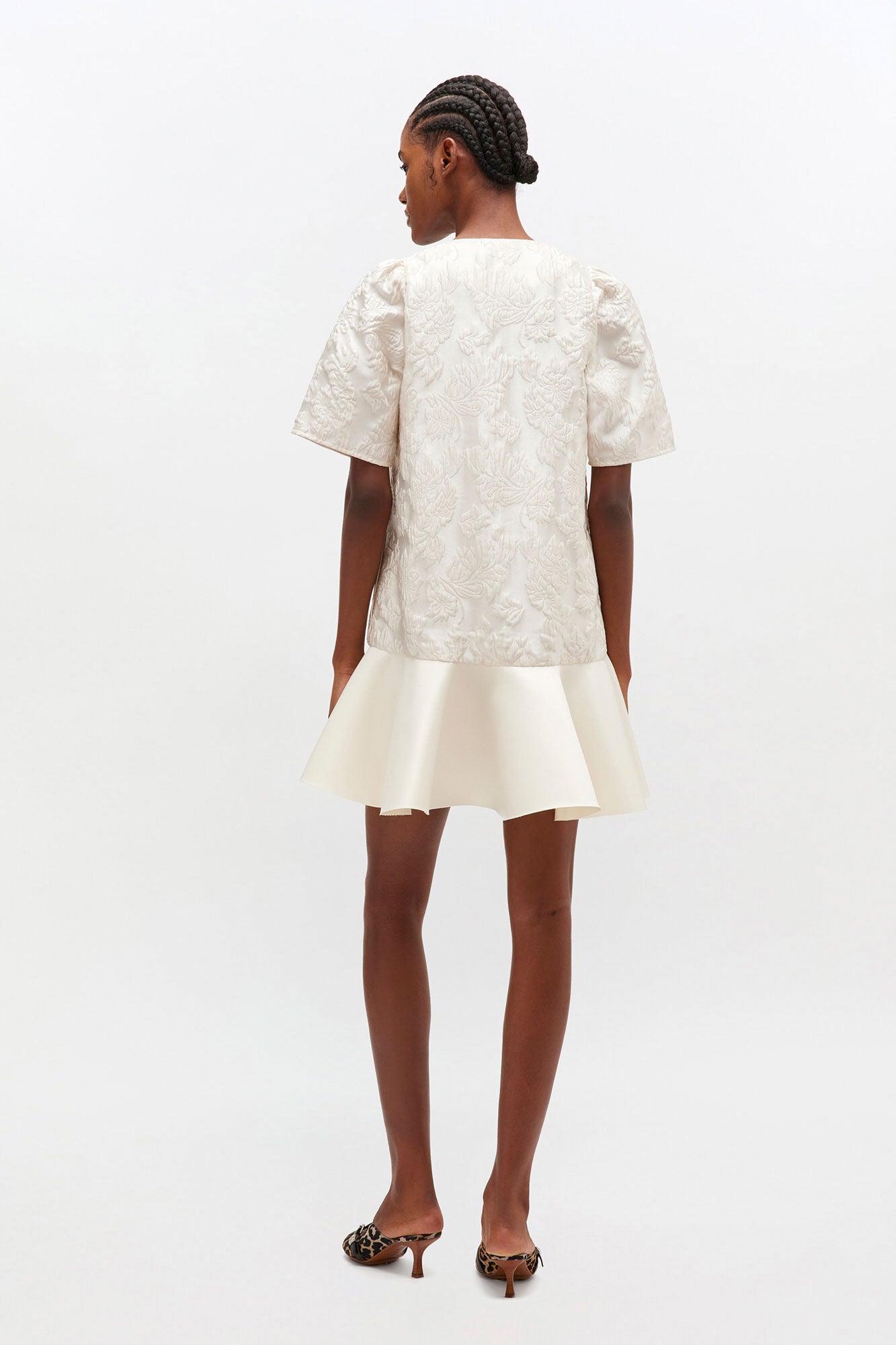 Satin Cloque Mini Dress - GANNI