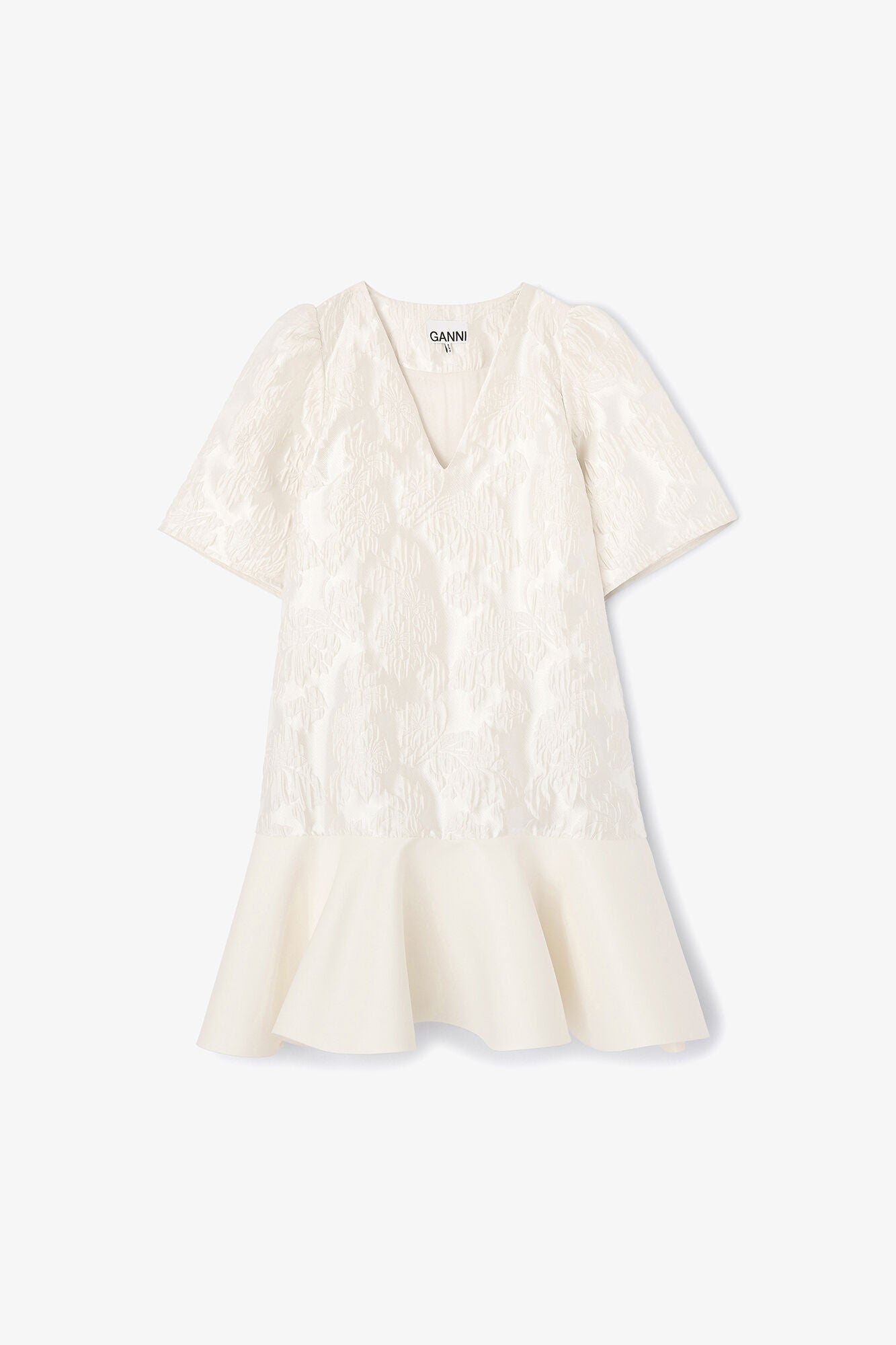Satin Cloque Mini Dress - GANNI