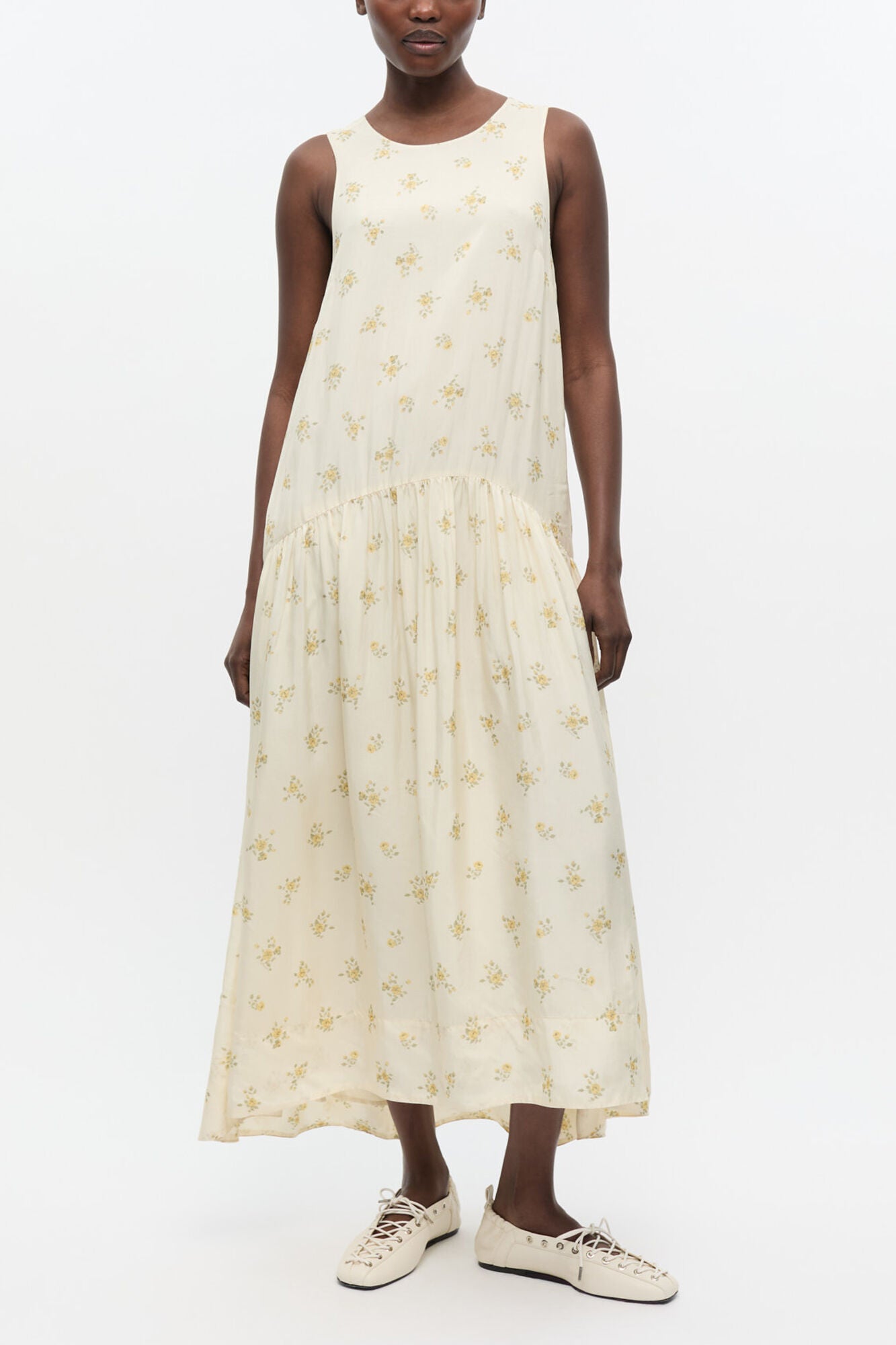 White Floral Dress - GANNI