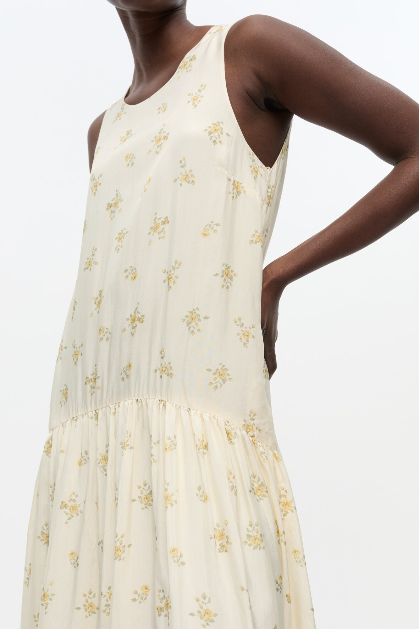 White Floral Dress - GANNI