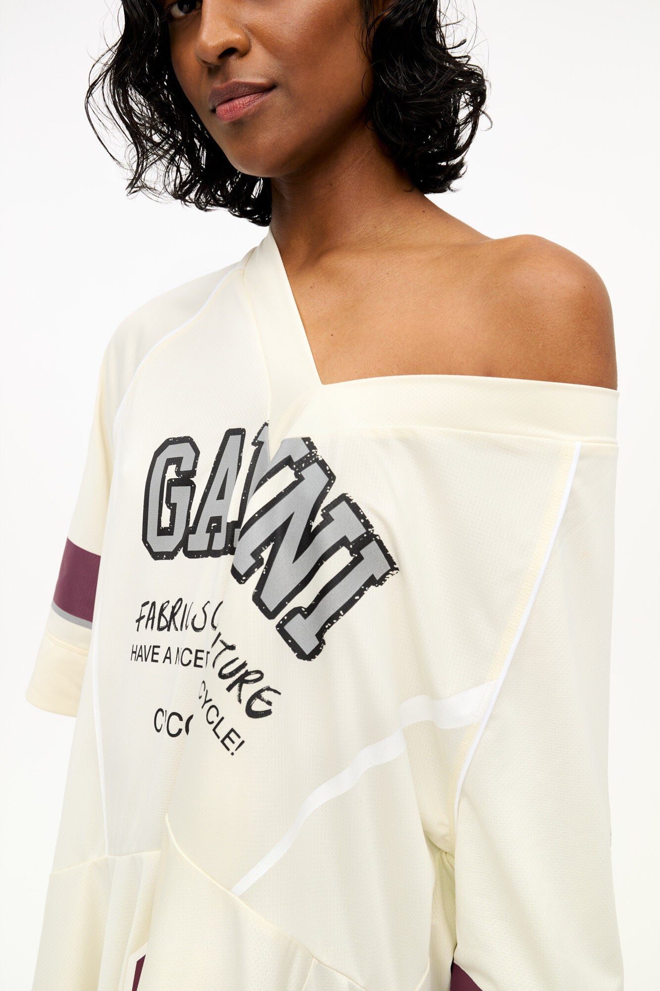 Ivory GANNI League Oversized Mini Dress - GANNI