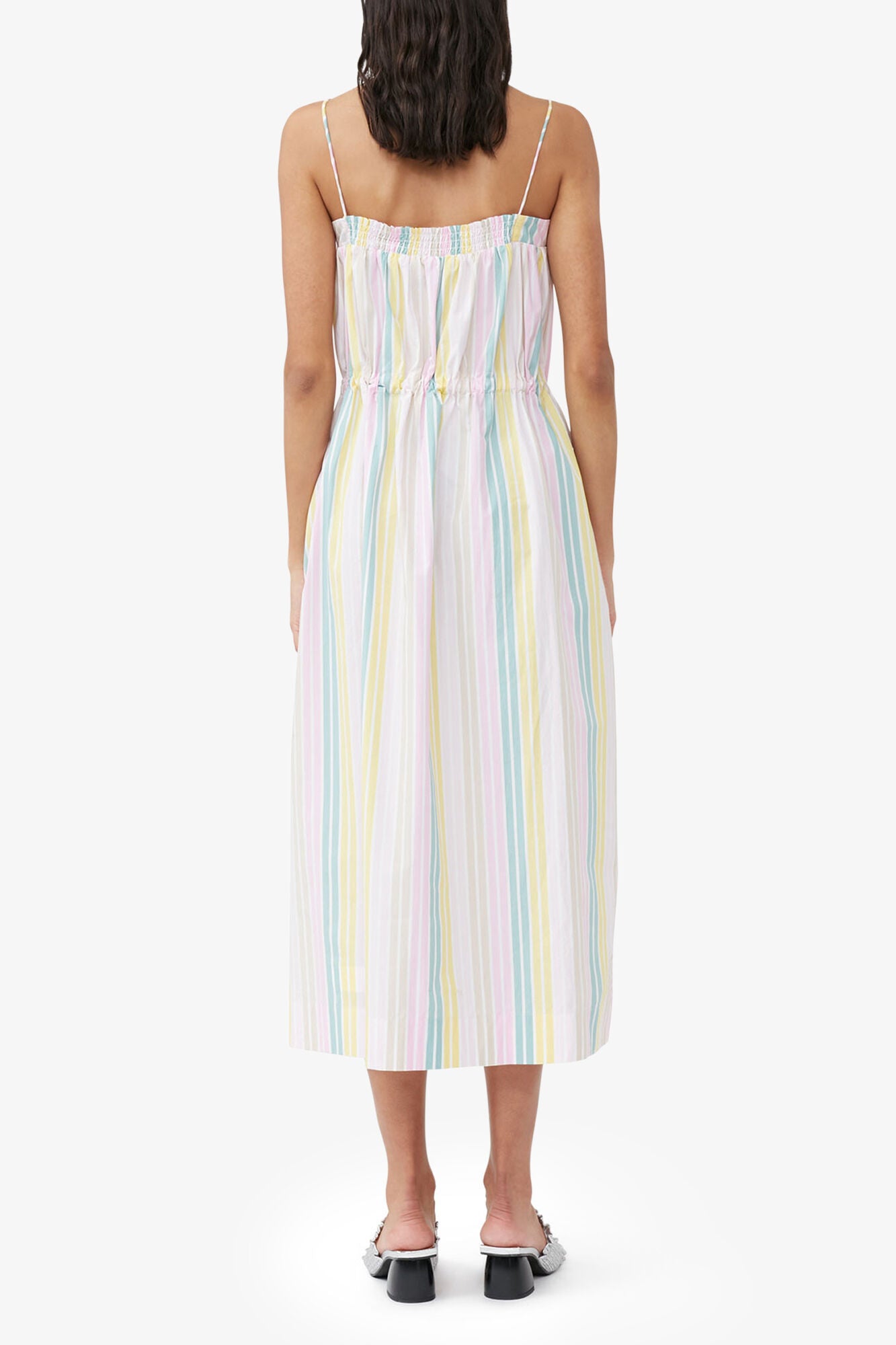 Stripe Cotton Maxi Strap Dress - GANNI