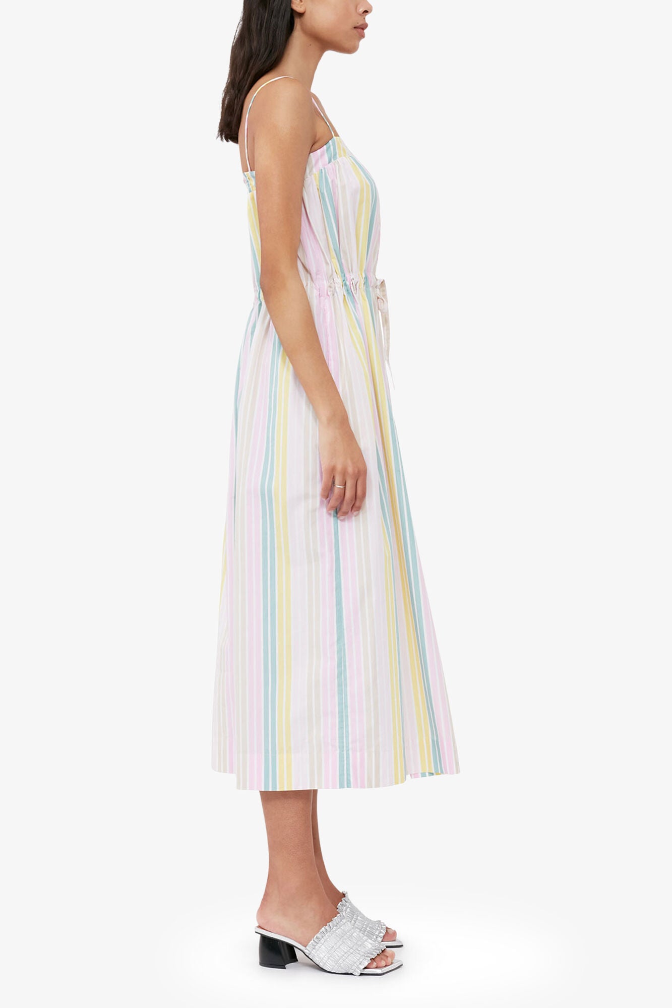 Stripe Cotton Maxi Strap Dress - GANNI