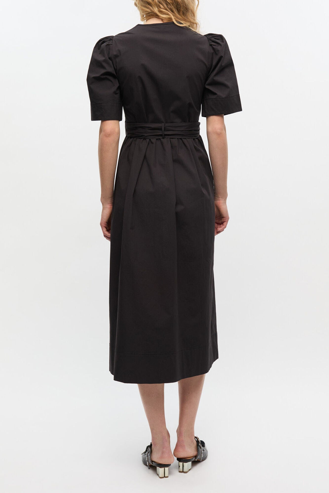 Black Stretch Cotton Dress - GANNI