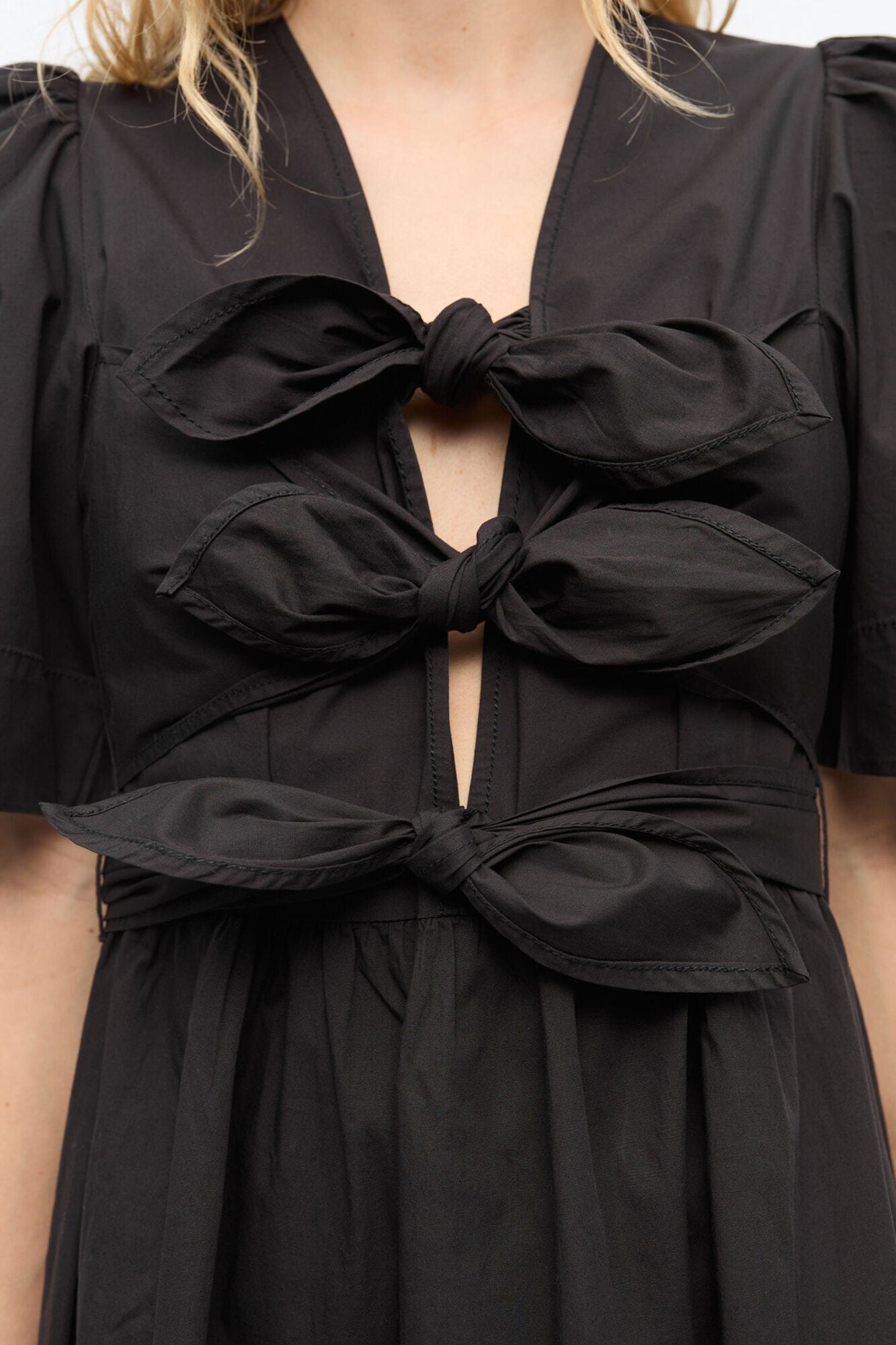 Black Stretch Cotton Dress - GANNI