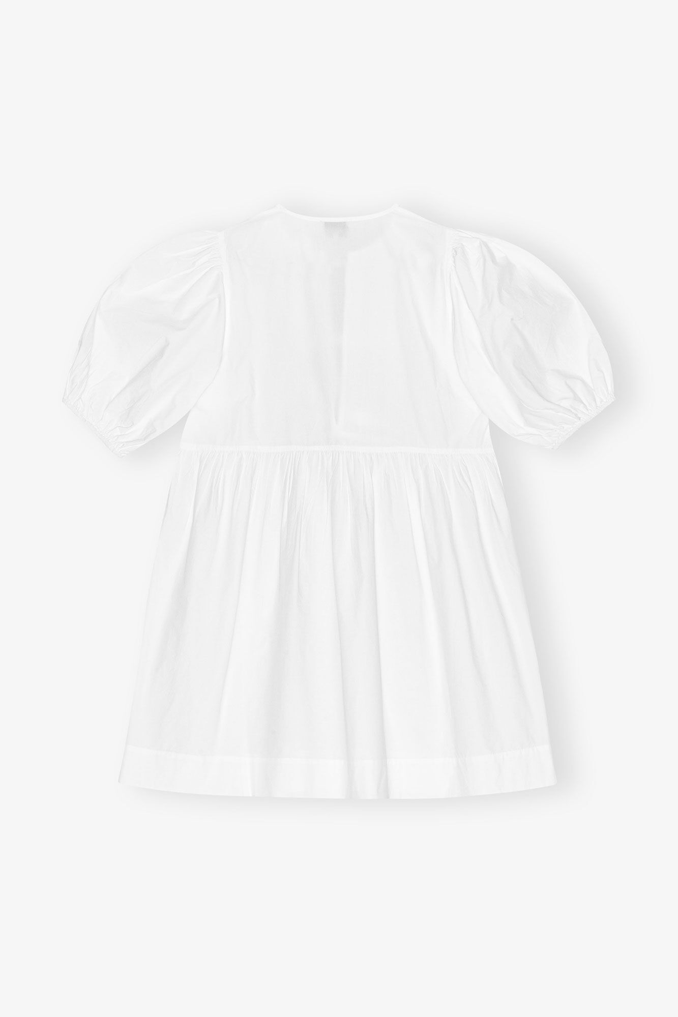 White Cotton Poplin Tie String Mini Dress - GANNI