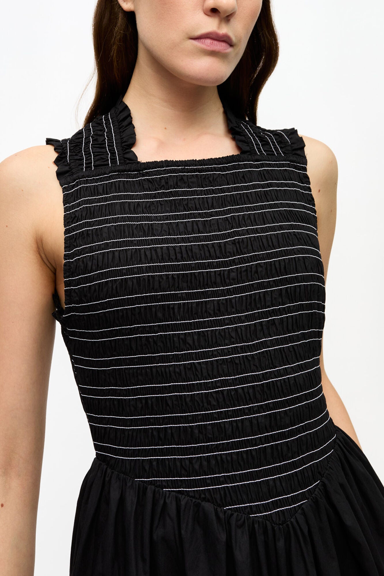 Washed Stretch Cotton Smock Midi Dress - GANNI