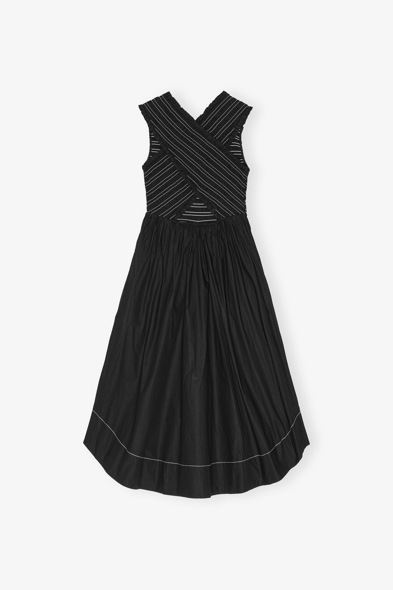 Washed Stretch Cotton Smock Midi Dress - GANNI