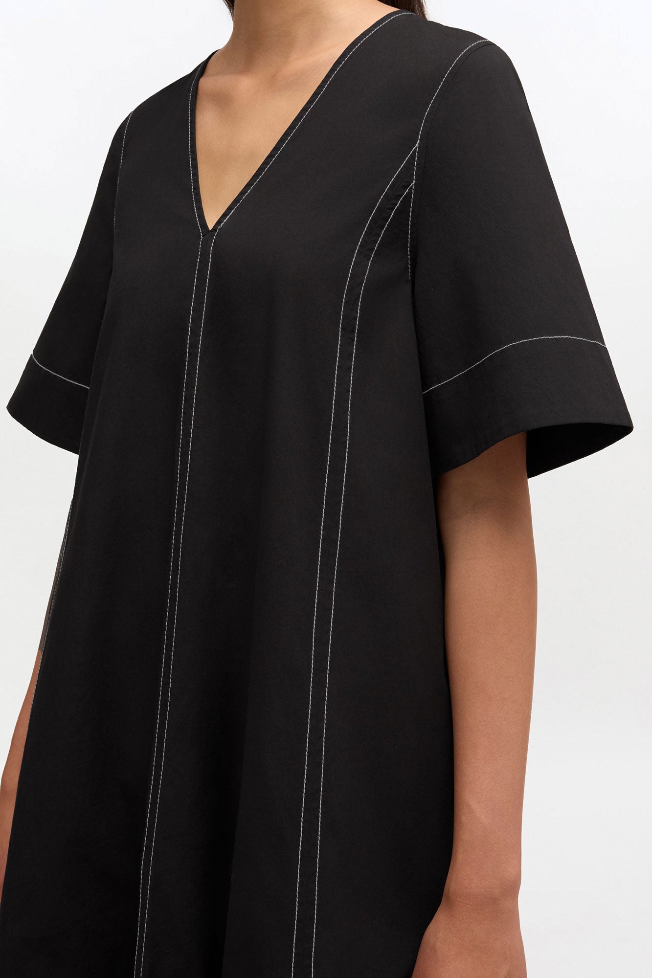 Black Cotton A-line Dress - GANNI