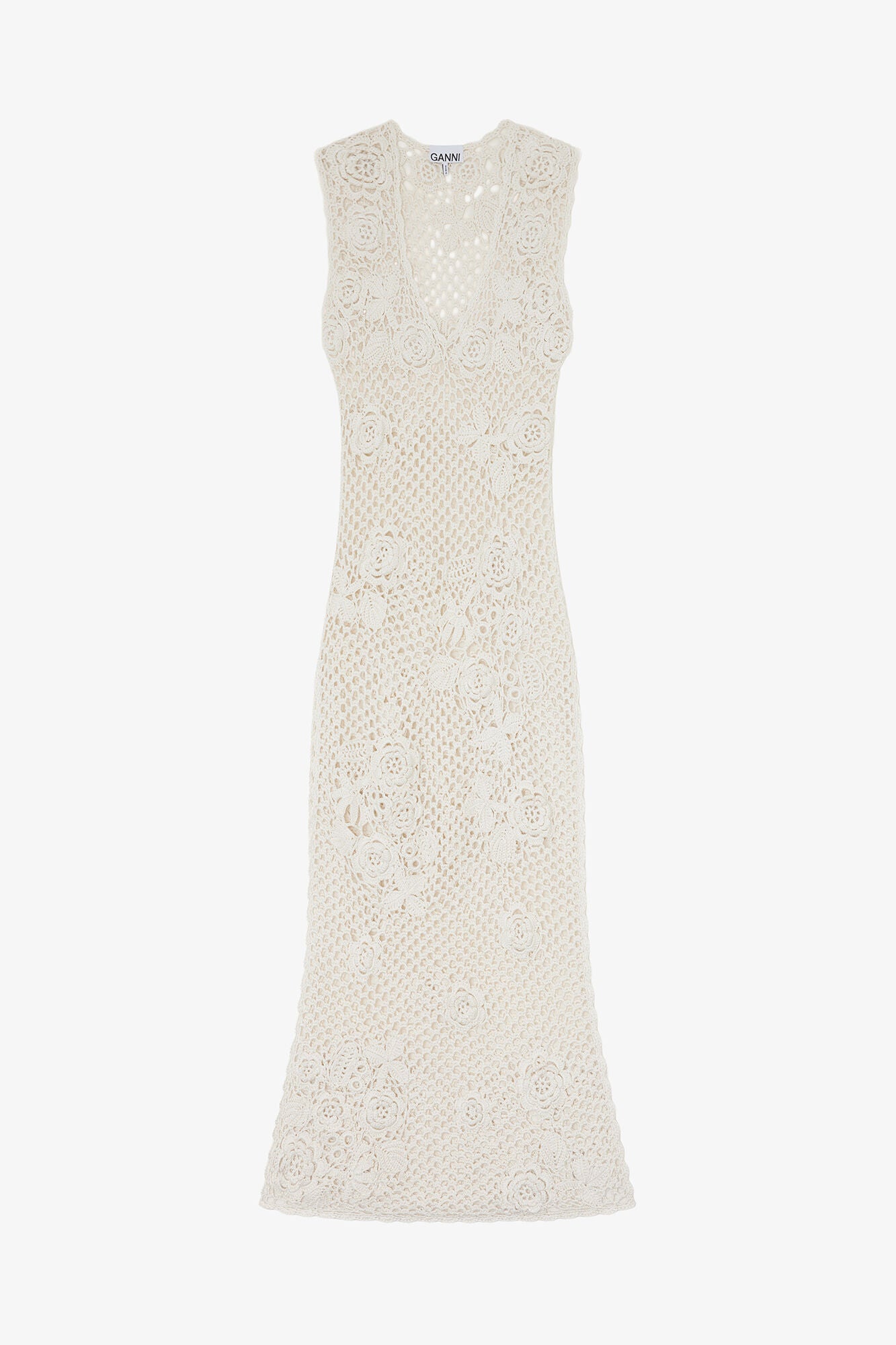 Long Dress in Cotton Crochet - GANNI