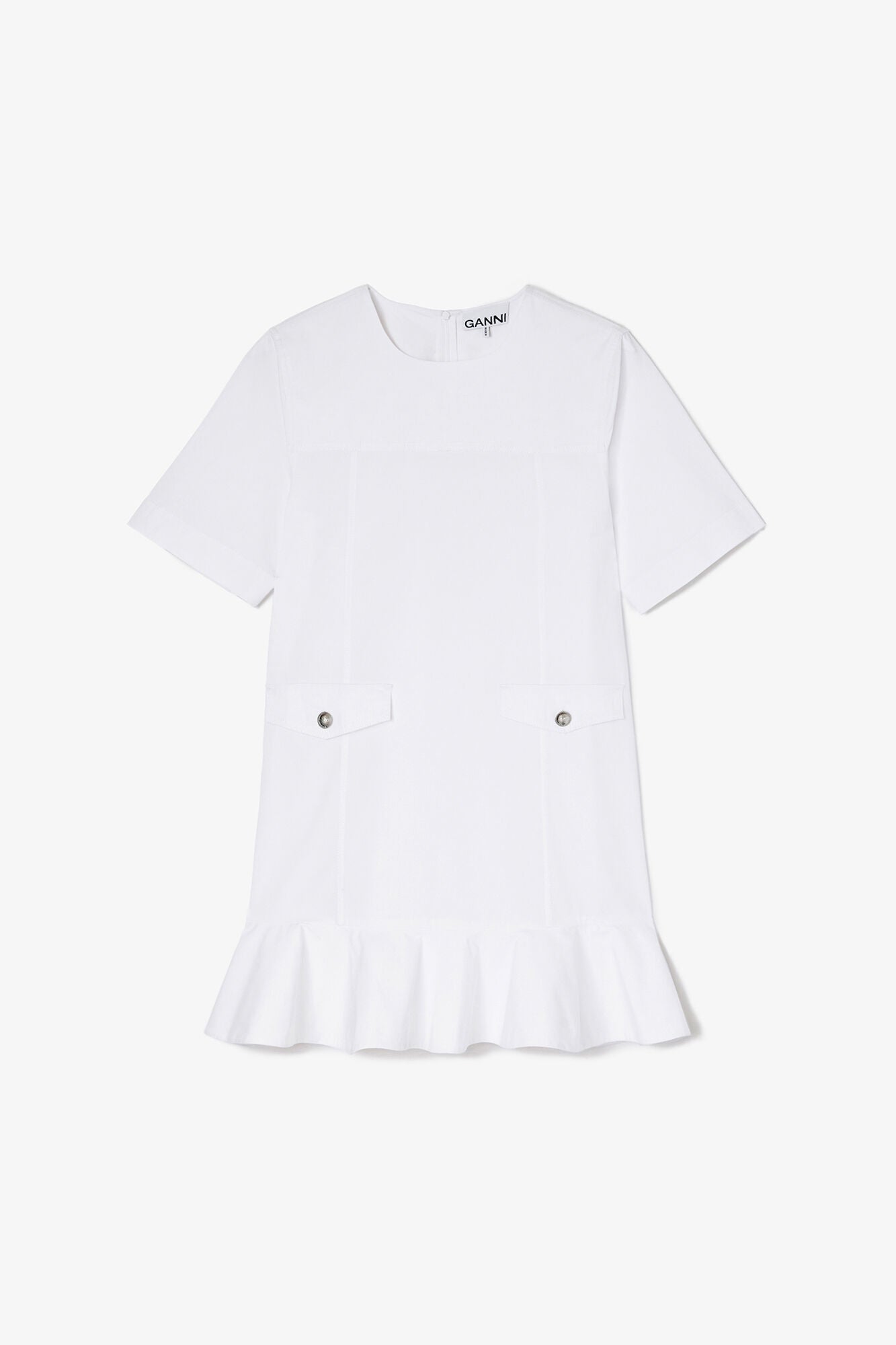 Stretch Cotton Mini Dress - GANNI