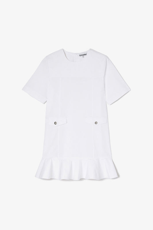 Stretch Cotton Mini Dress - GANNI