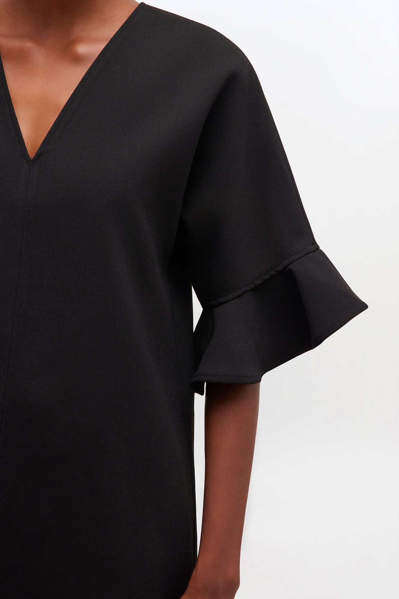 Black Mini Ruffle Dress - GANNI