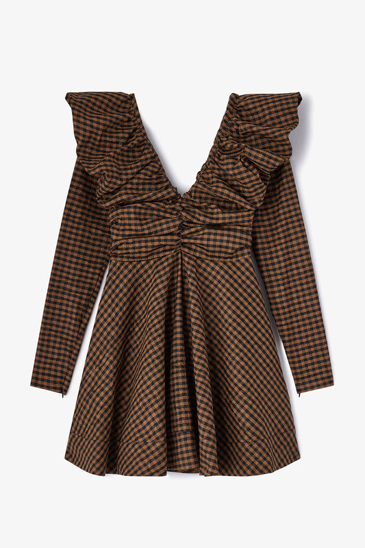 Dress in Check Taffeta - GANNI