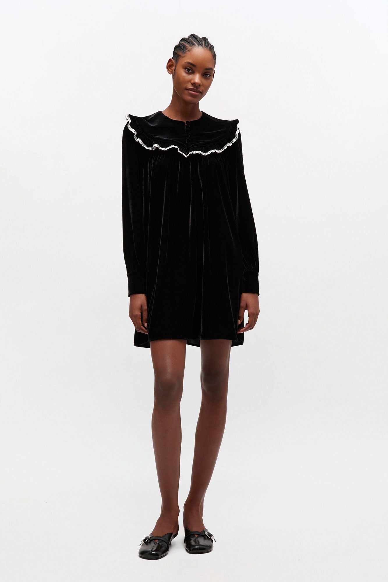 Black Velvet Dress - GANNI