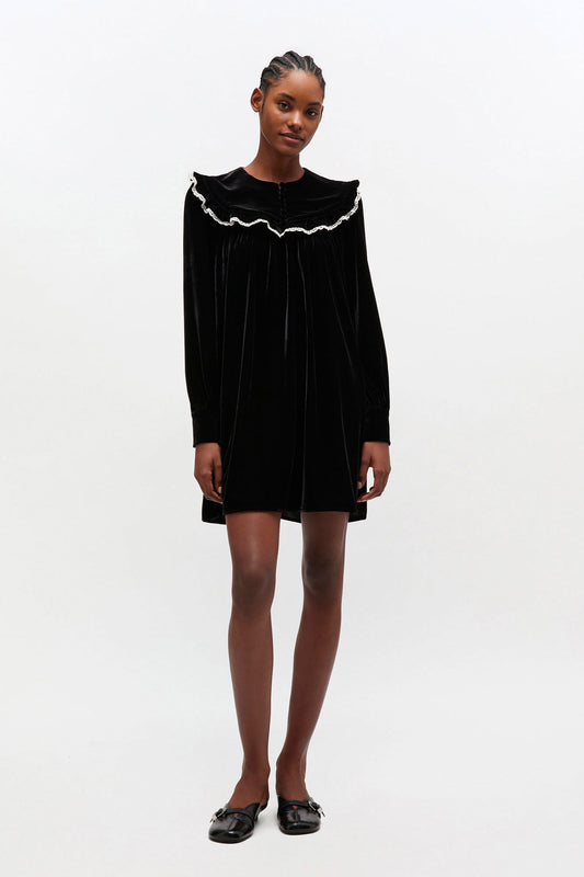 Black Velvet Dress - GANNI