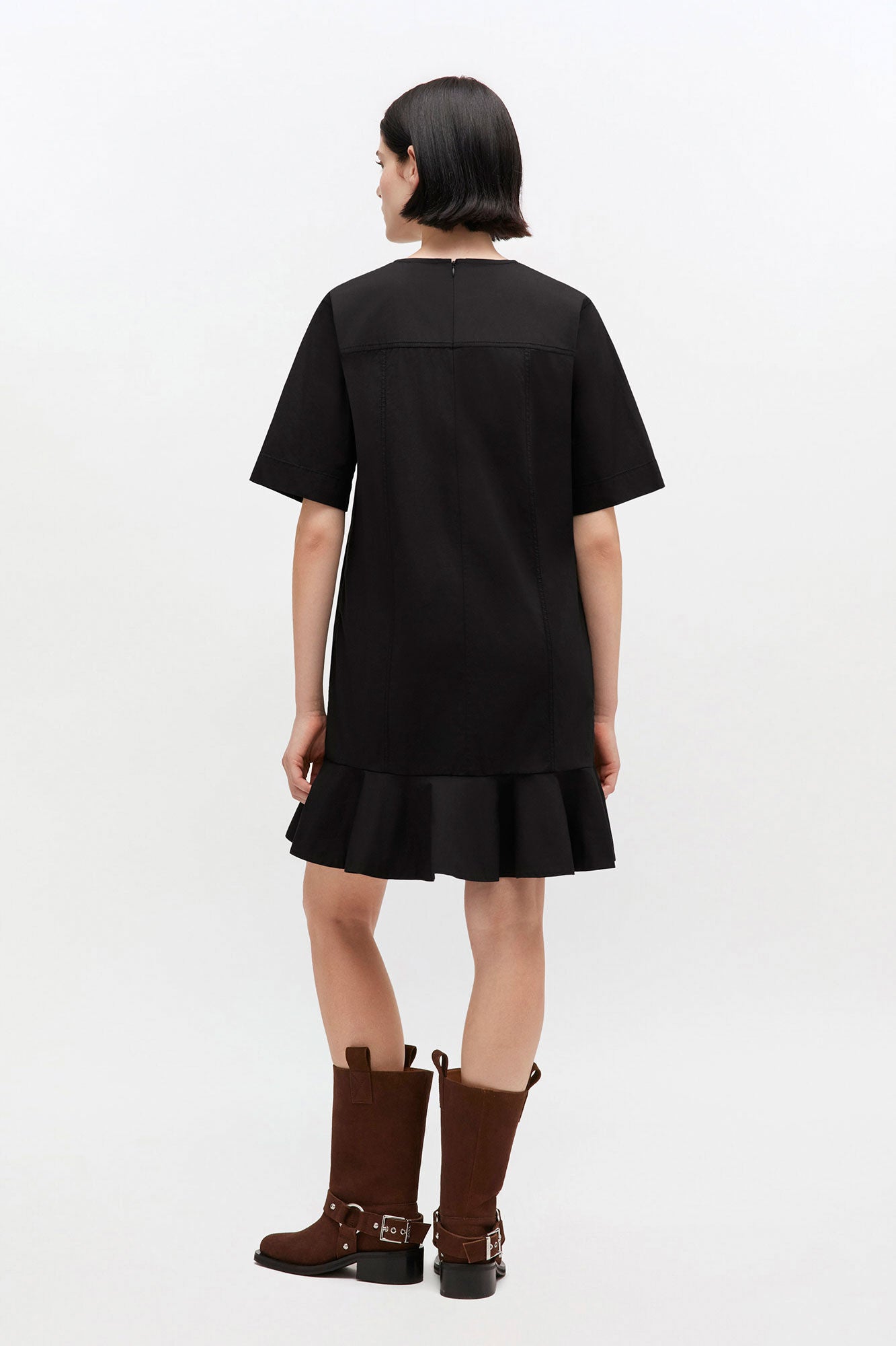 Stretch Cotton Mini Dress - GANNI