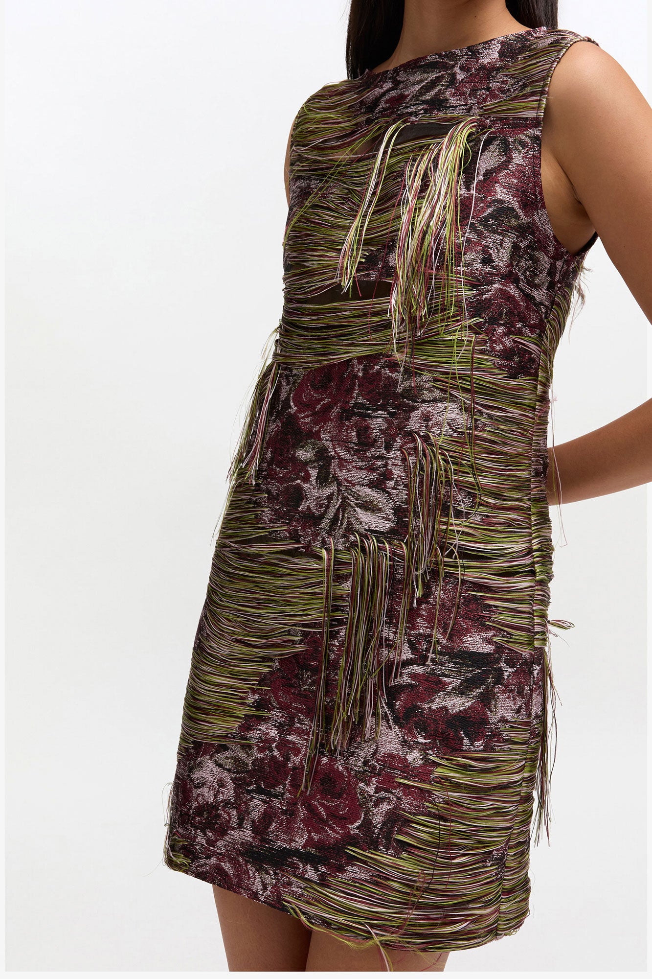 Tapestry Fringed Mini Dress - GANNI