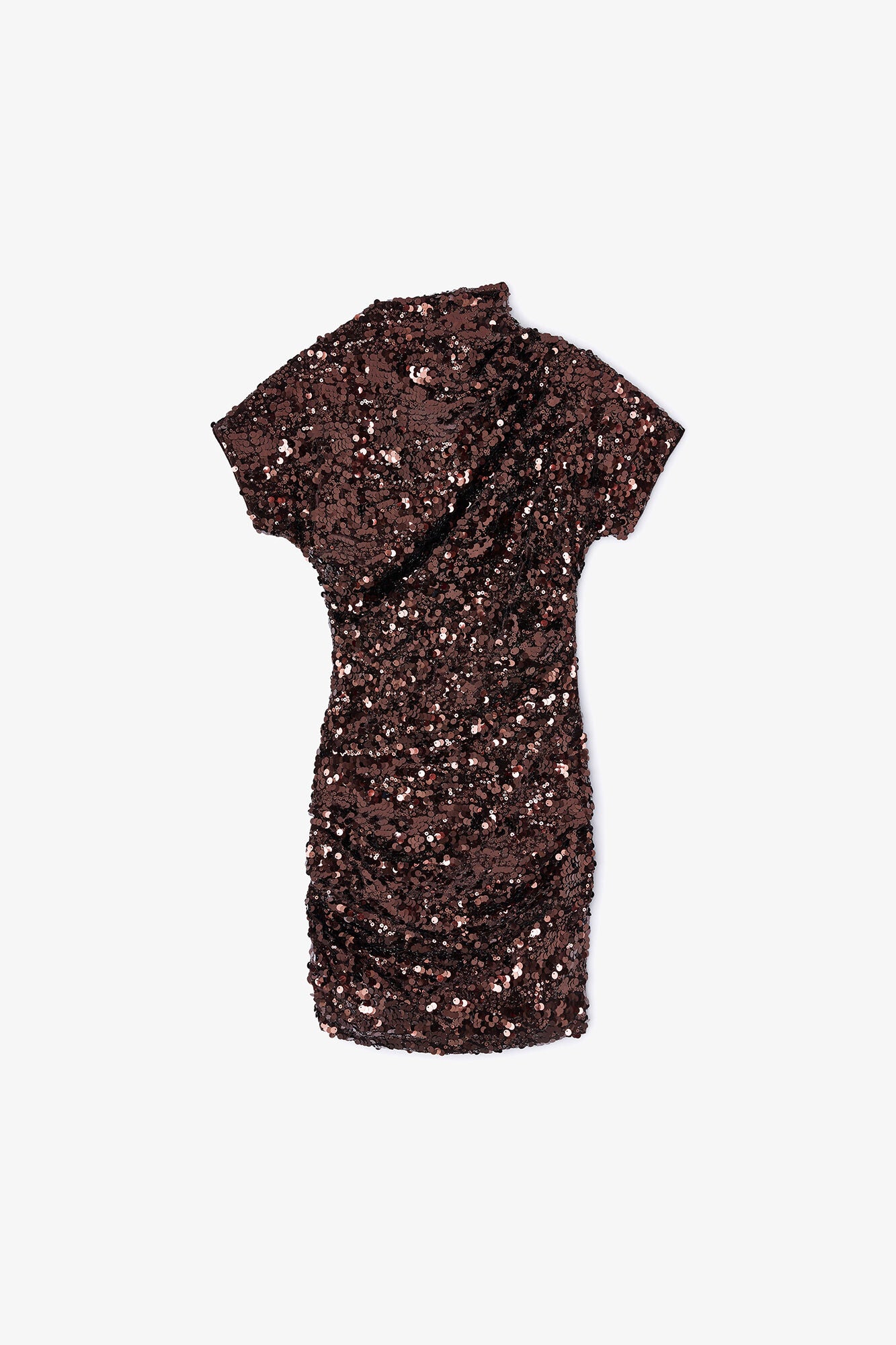 Brown Sequins Mini Dress - GANNI