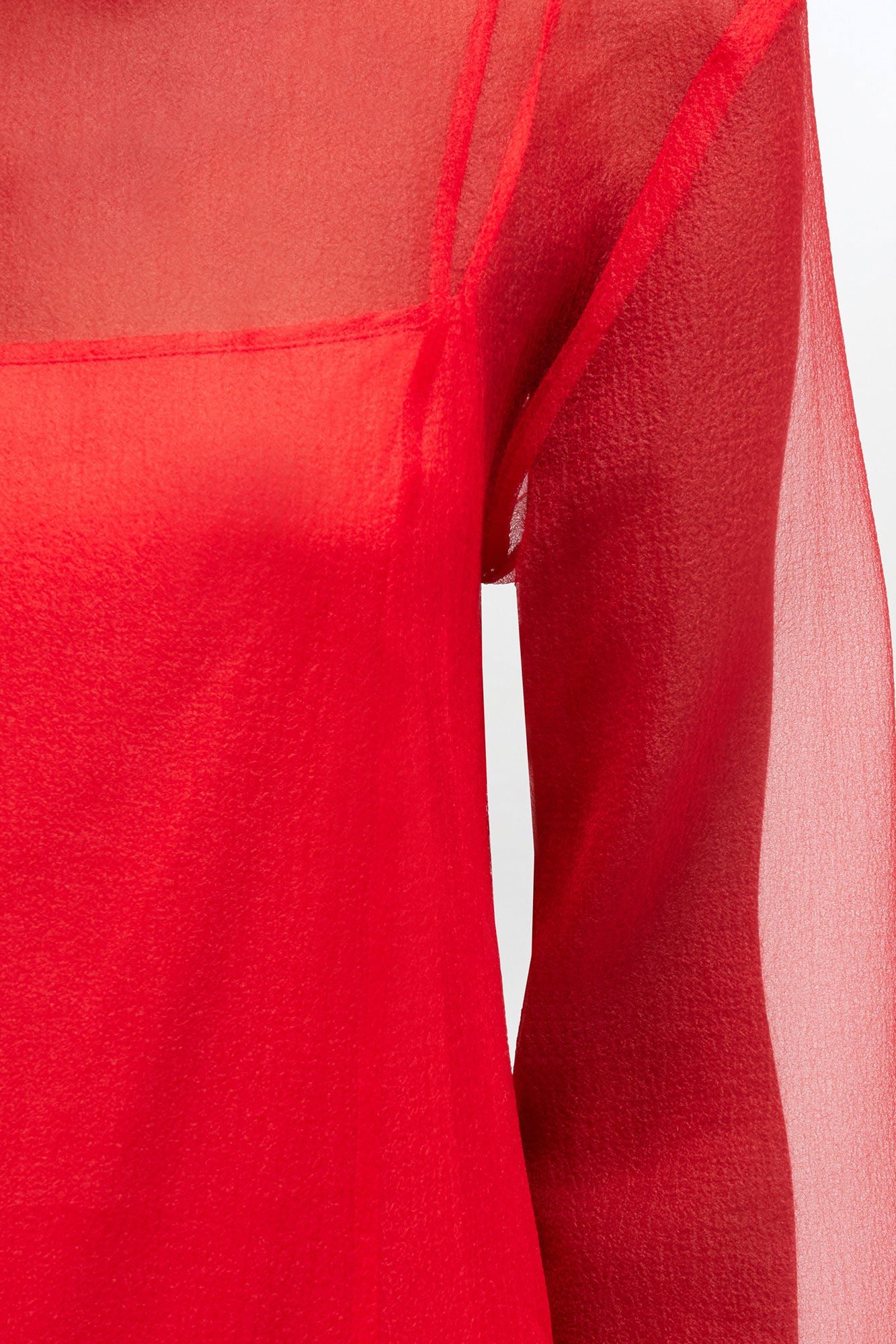 Red Organza Circle Collar Dress - GANNI