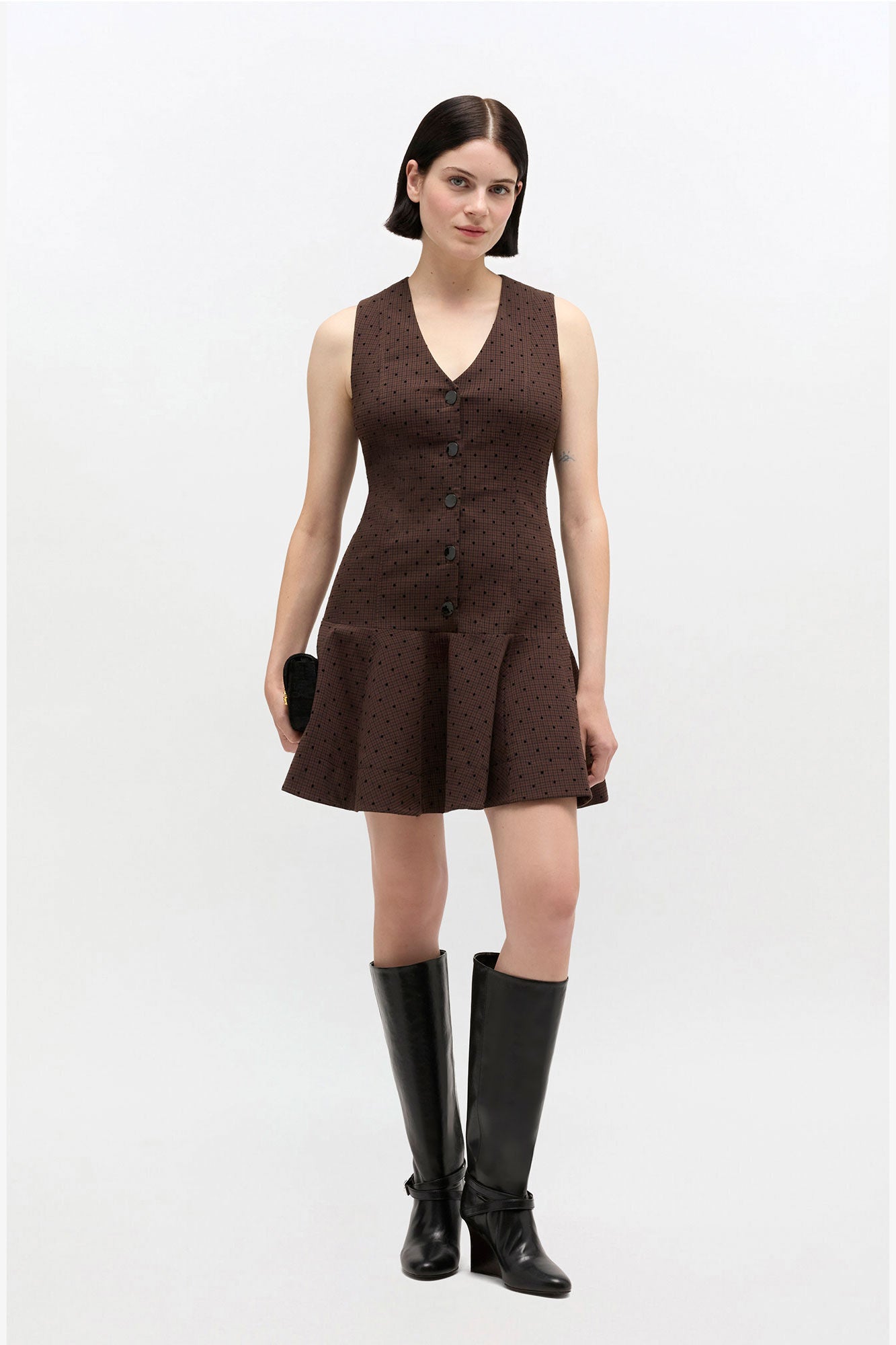 Flock Check Suiting Dress - GANNI