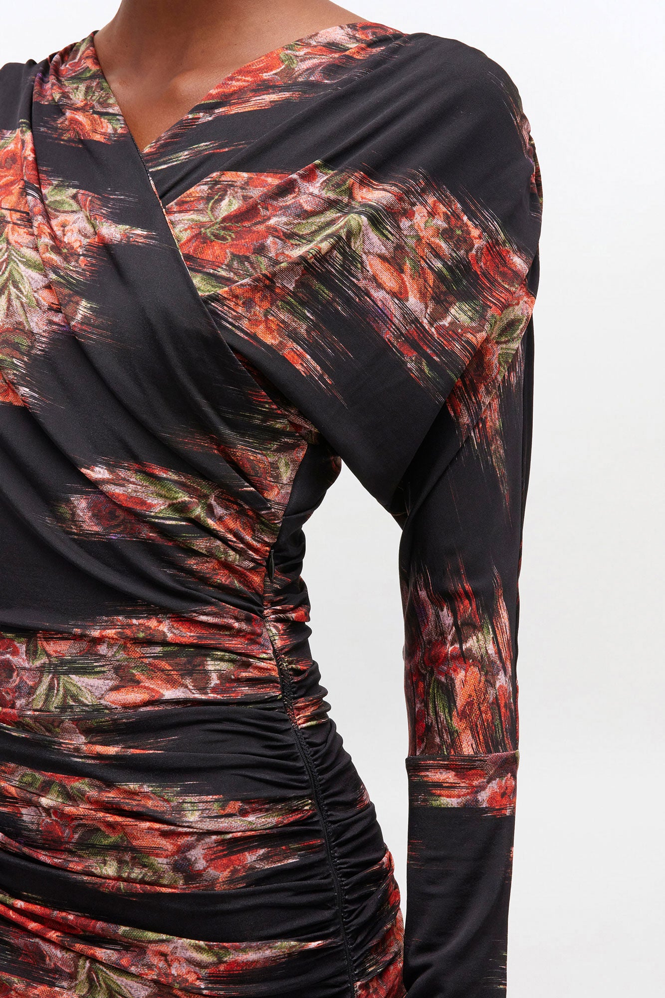Floral Ruched Dress - GANNI
