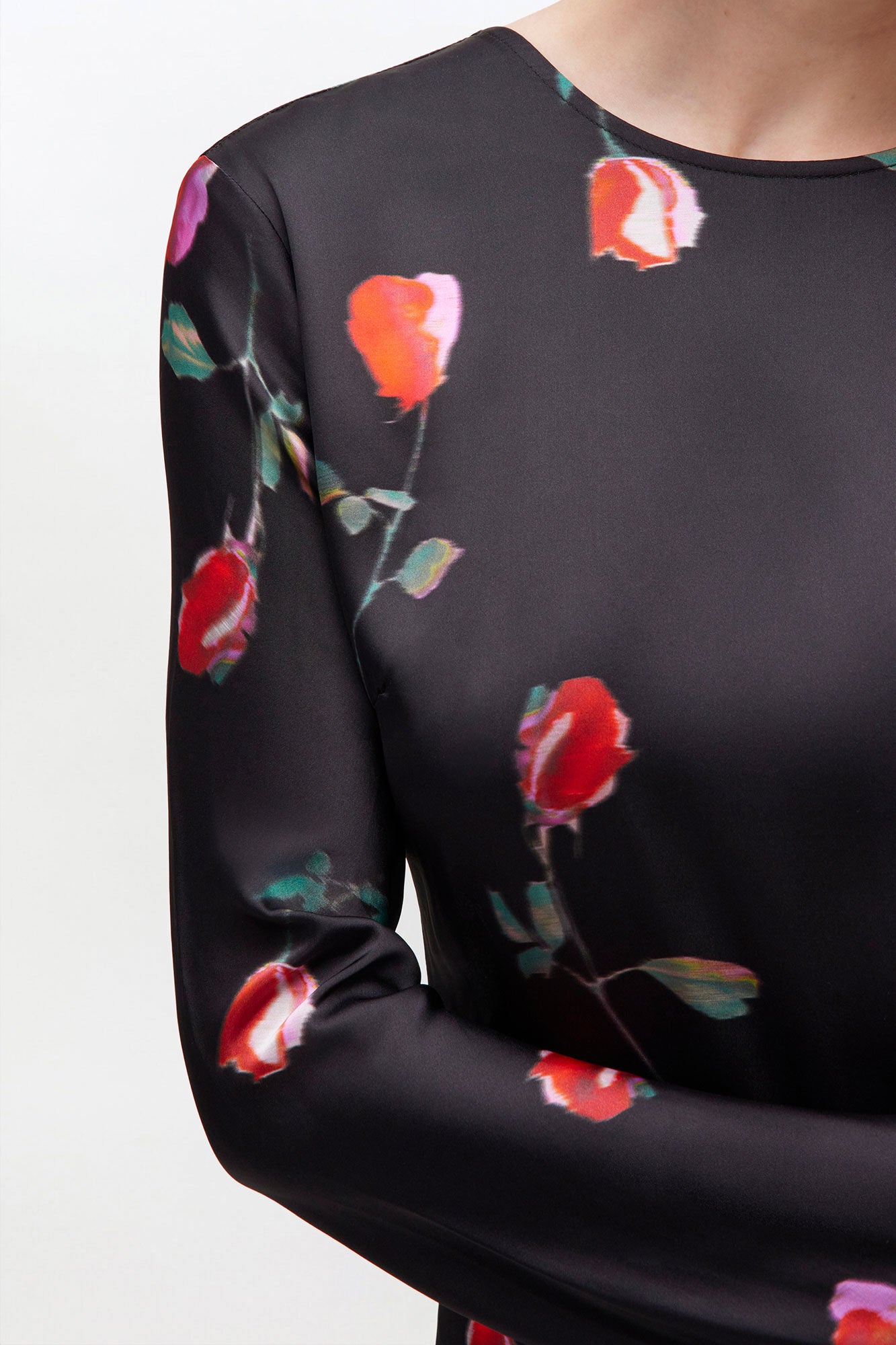 Printed Circle Collar Midi Dress - GANNI