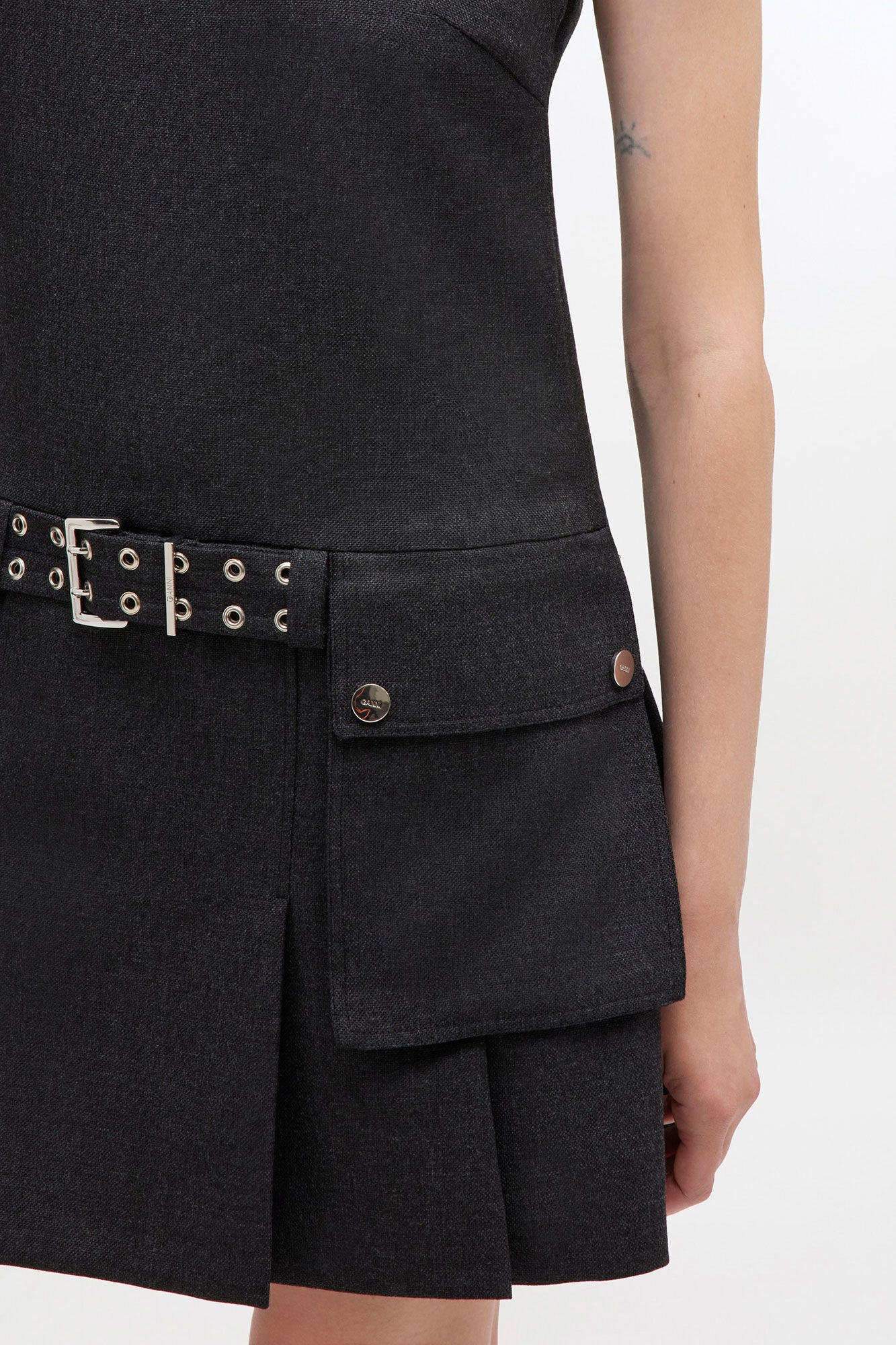 Grey Wool Mini Dress - GANNI