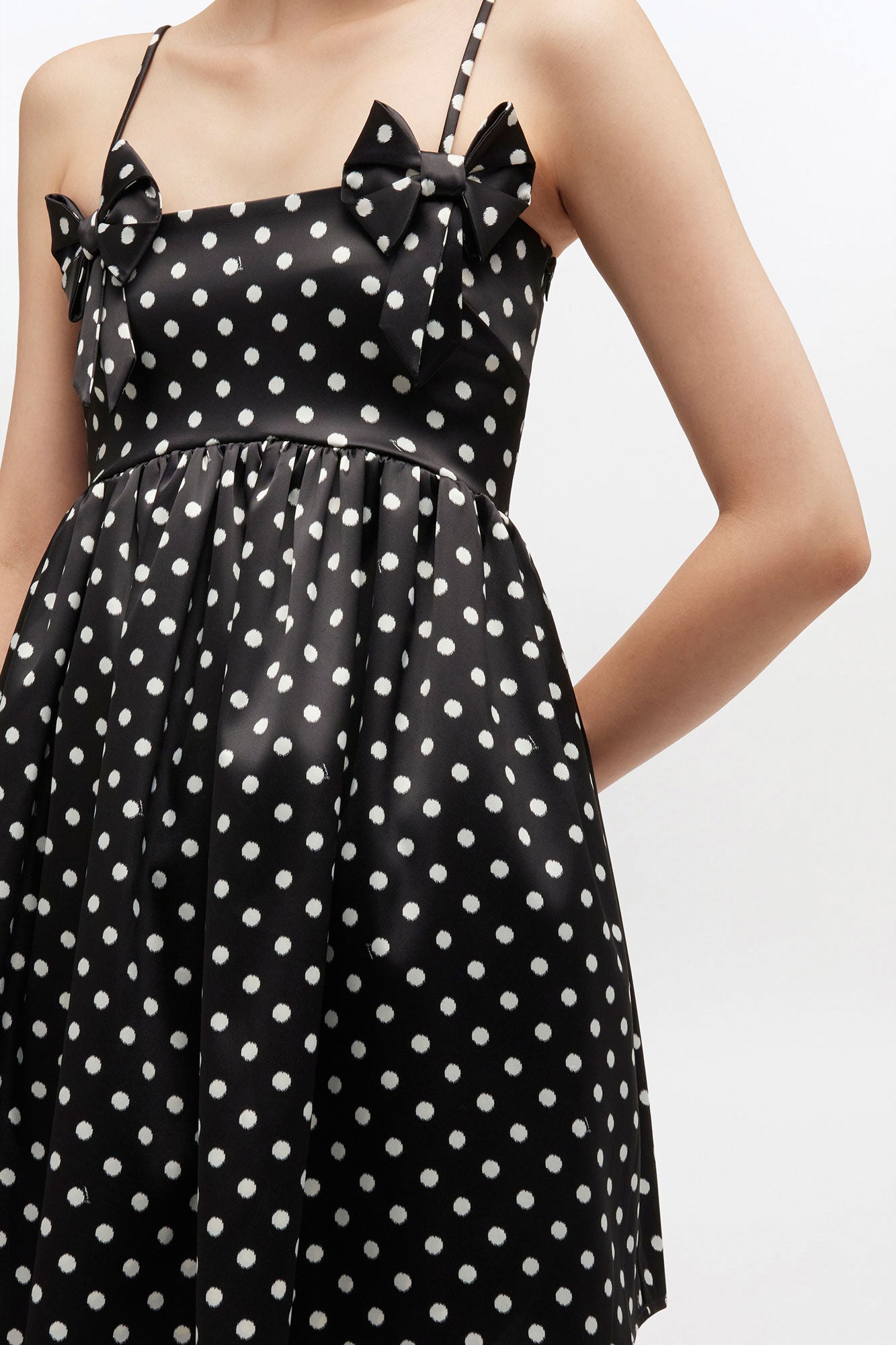 Polka-Dot Satin Mini Dress - GANNI