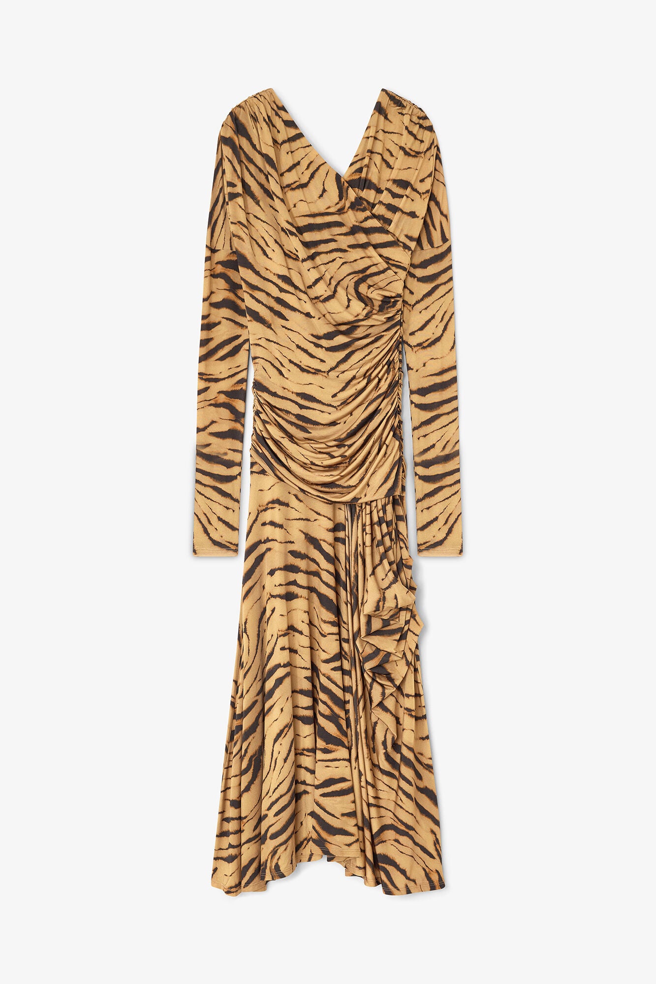 Zebra Print Ruched Dress - GANNI