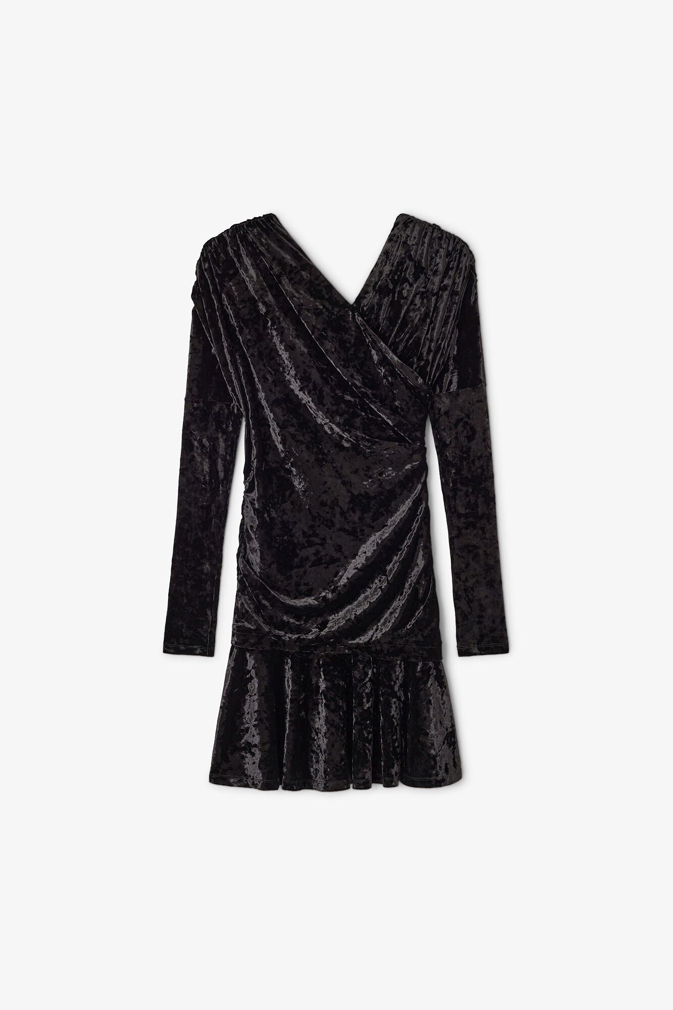 Black Ruched Mini Dress - GANNI
