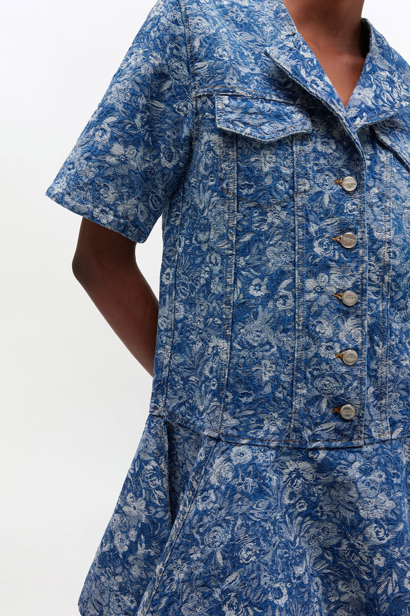 Blue Tapestry Mini Dress - GANNI