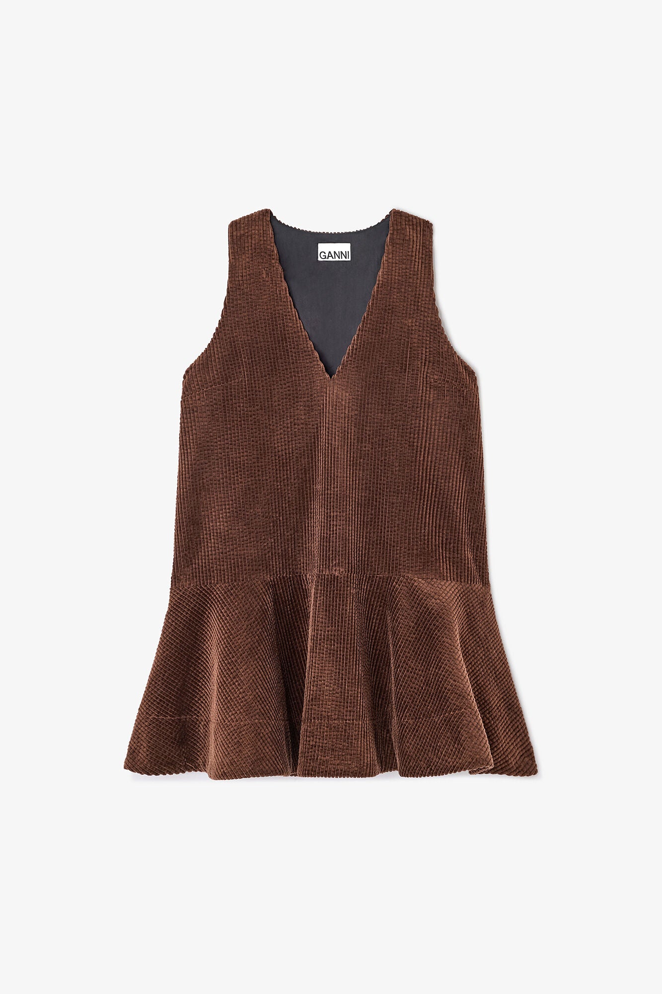 Brown Corduroy Mini Dress - GANNI