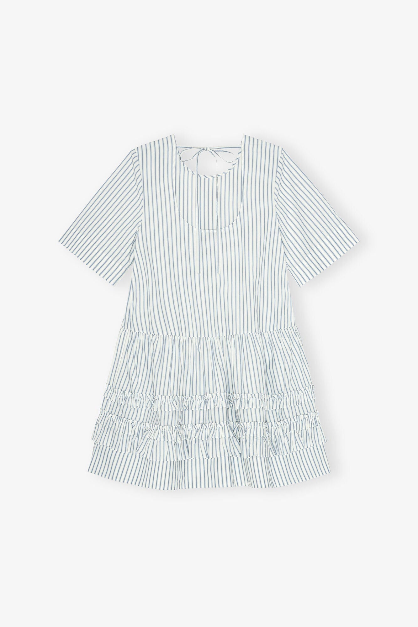 Striped Organic Cotton Mini Dress - GANNI