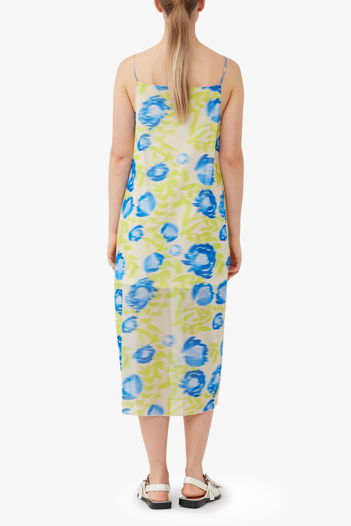 Printed Mesh Slip Dress - GANNI