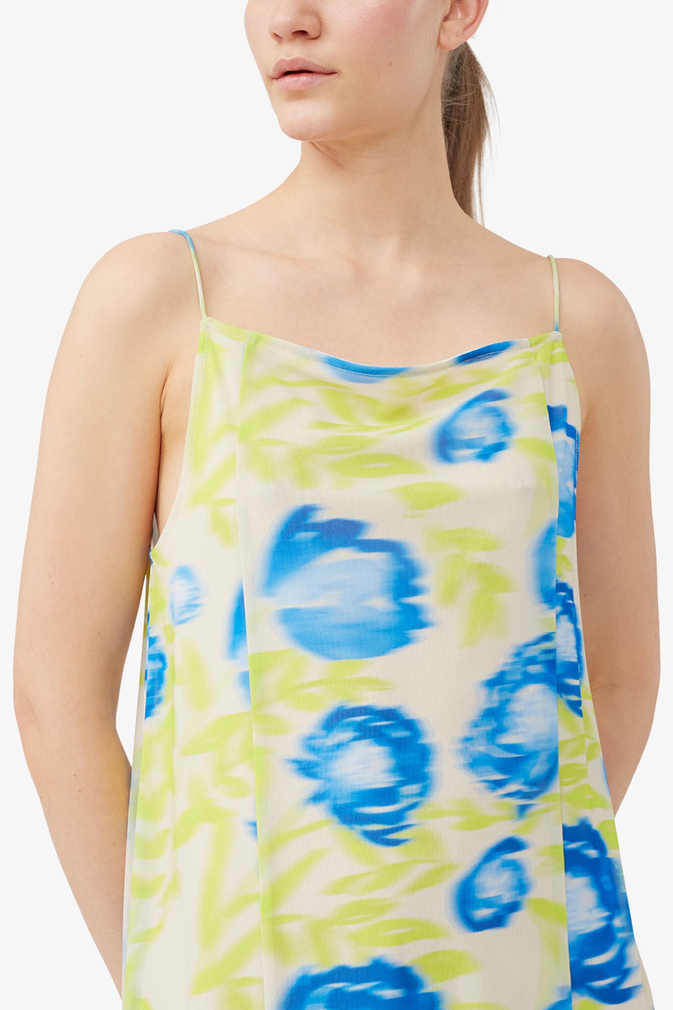 Printed Mesh Slip Dress - GANNI