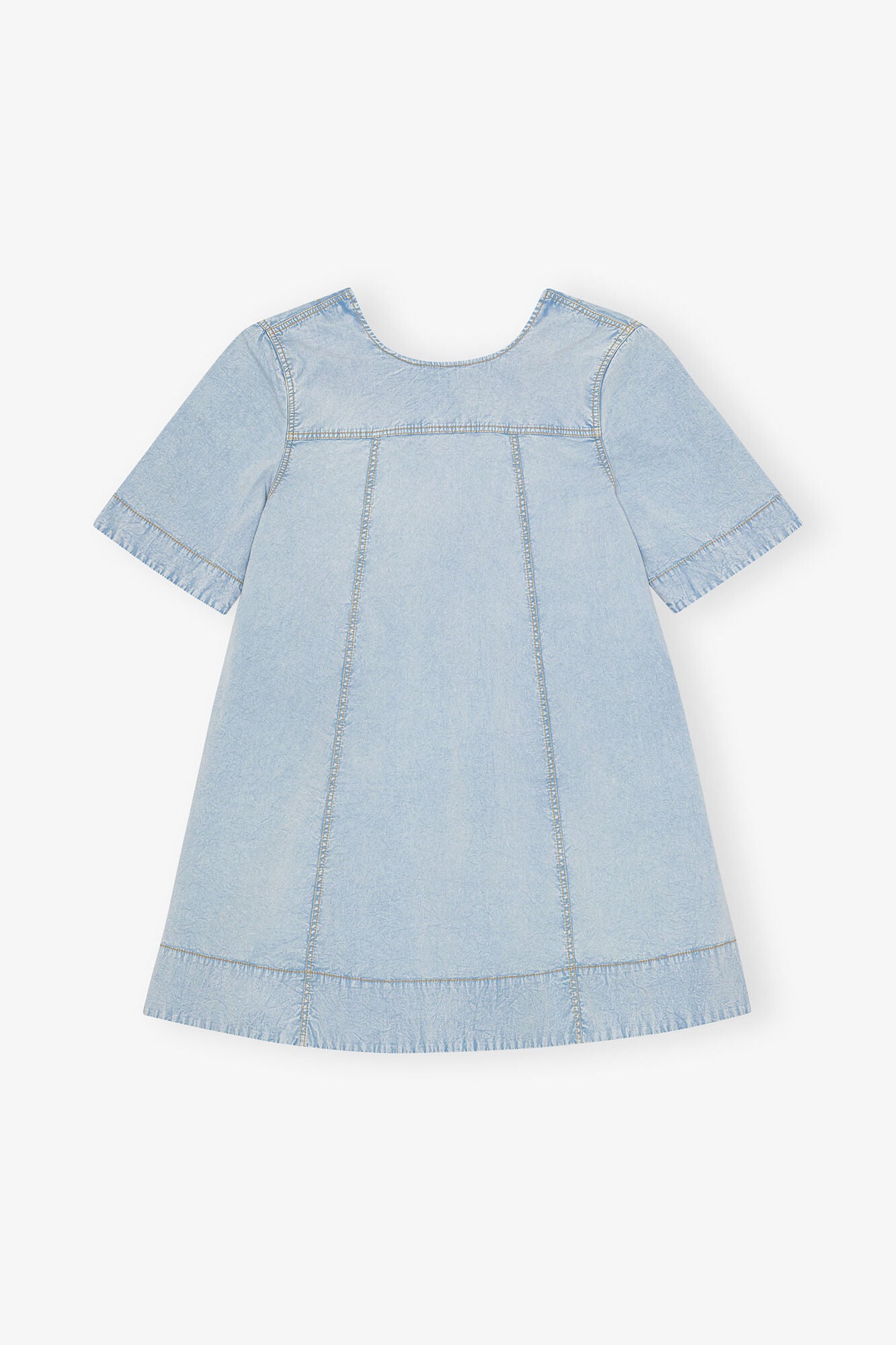 Light Blue A-line Mini Denim Dress - GANNI