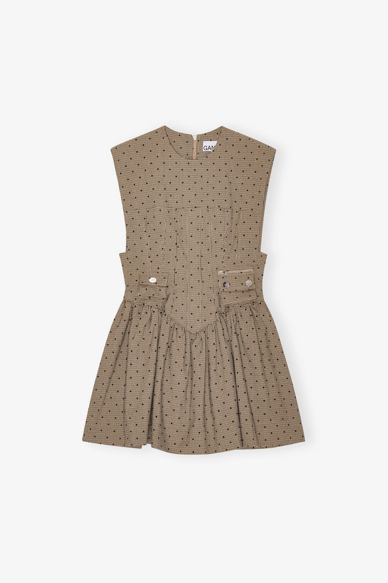 Brown Flock Suiting Corset Mini Dress - GANNI