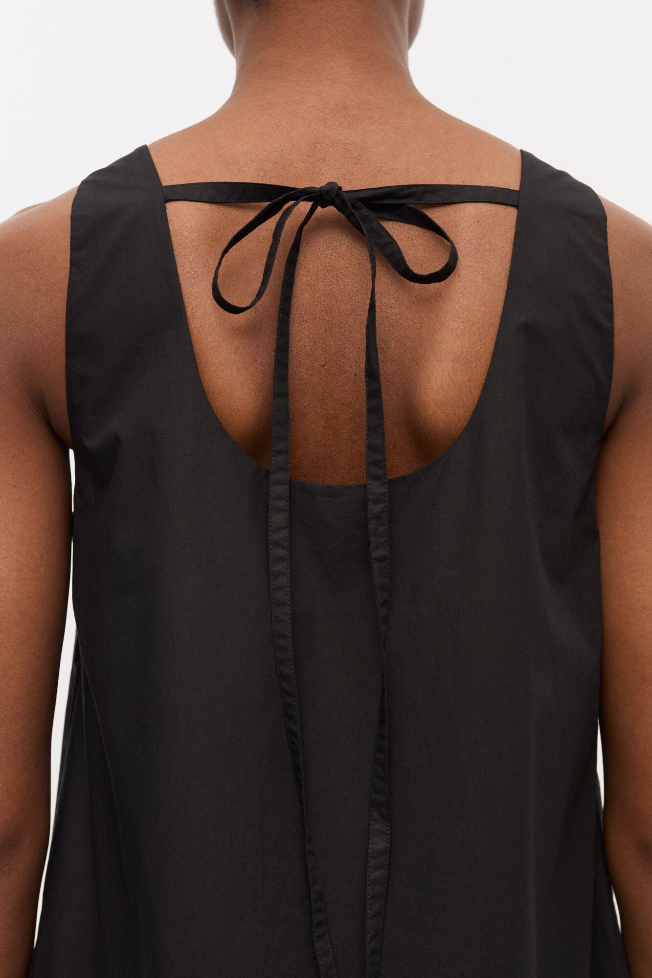 Black Cotton Poplin Mini Dress - GANNI