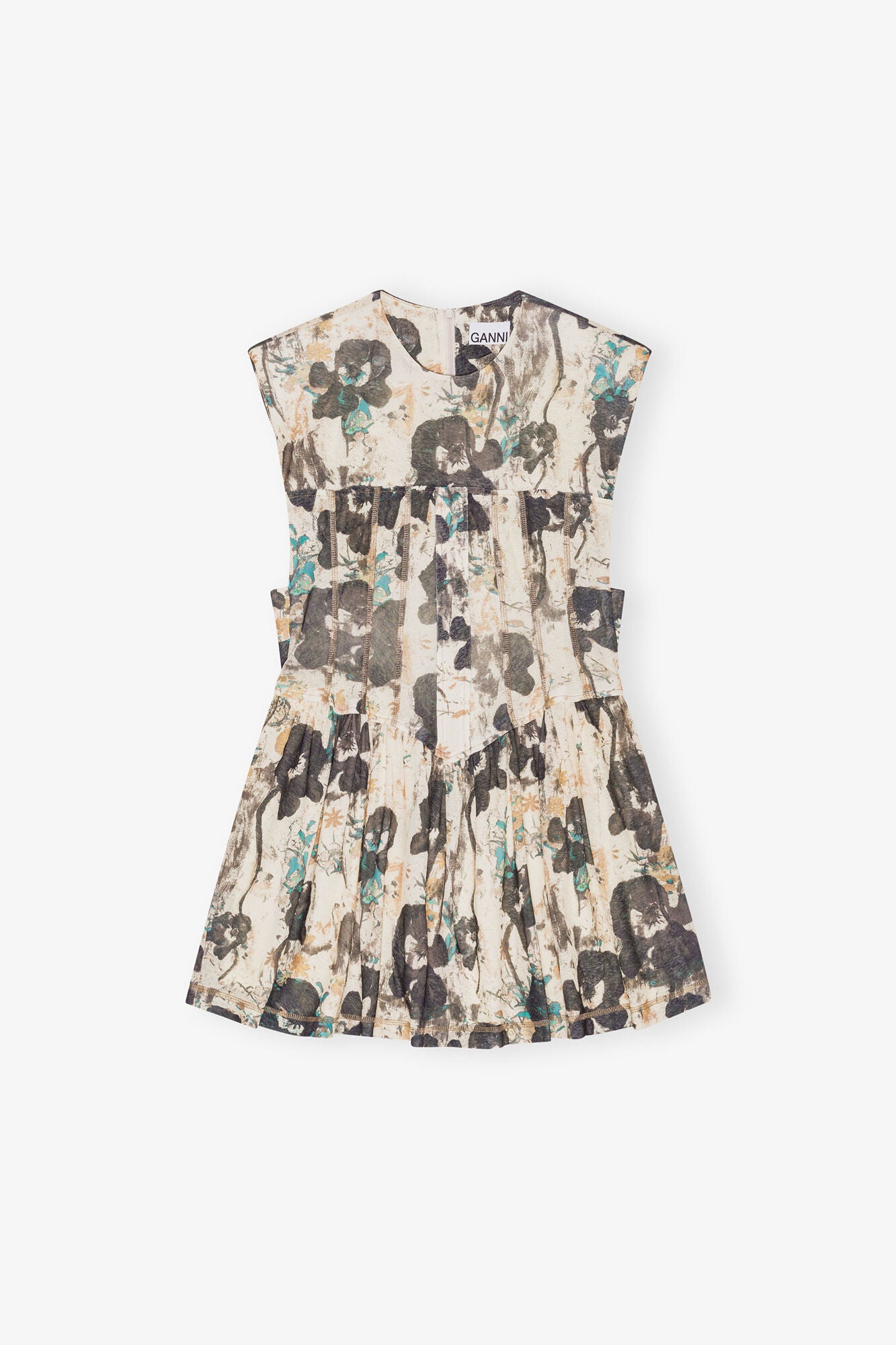Printed Marl Mesh Corset Mini Dress - GANNI