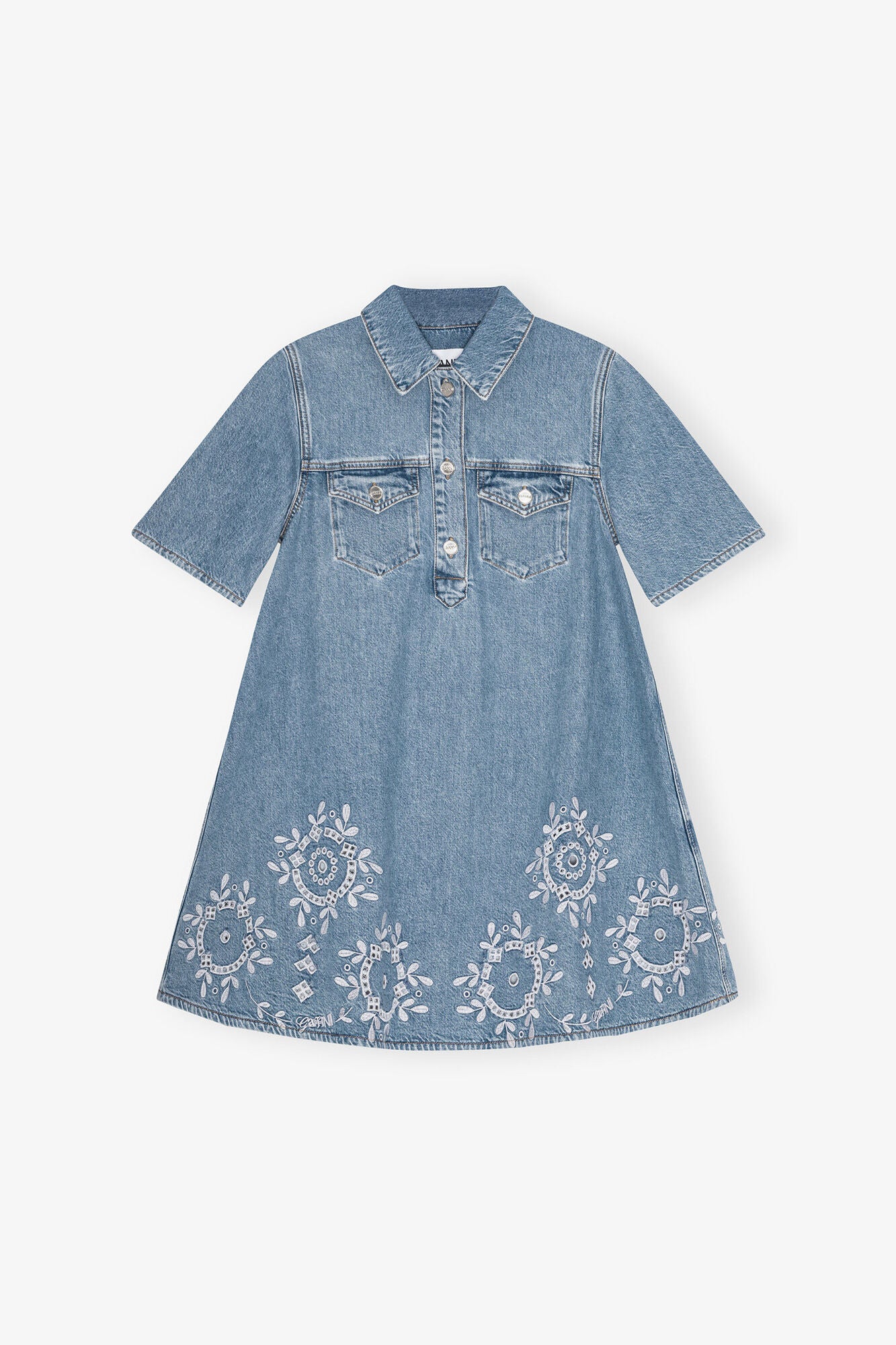 Broderie Anglaise Mini Dress - GANNI